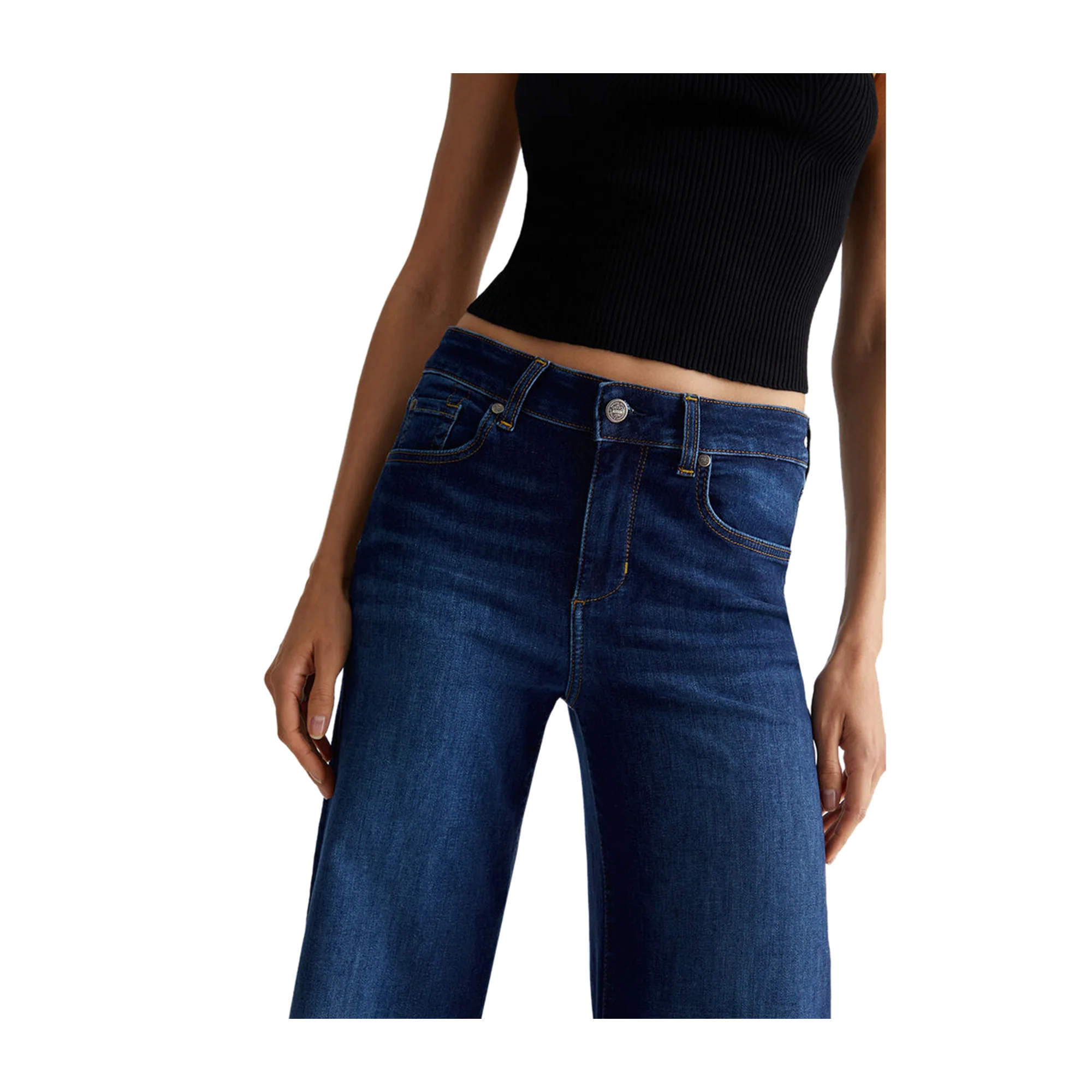 Jeans Donna con gamba flare con piega stirata - Image 4
