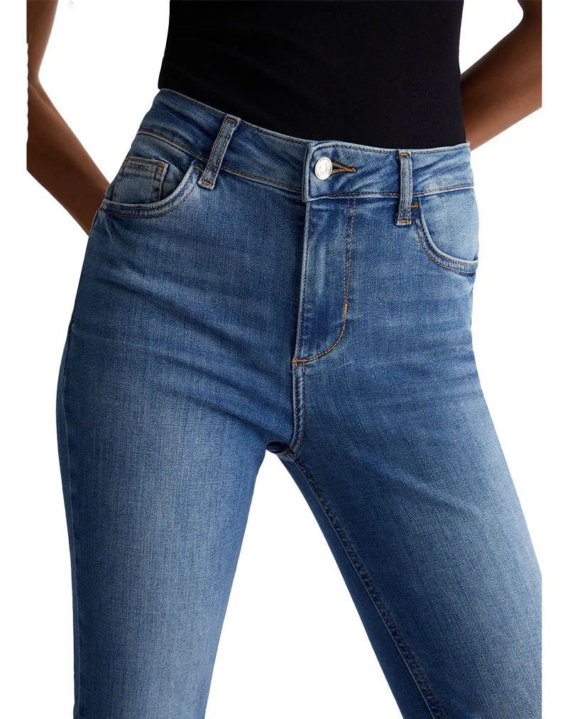 JEANS FLARE VITA ALTA - DENIM BLU SCURO - Image 6