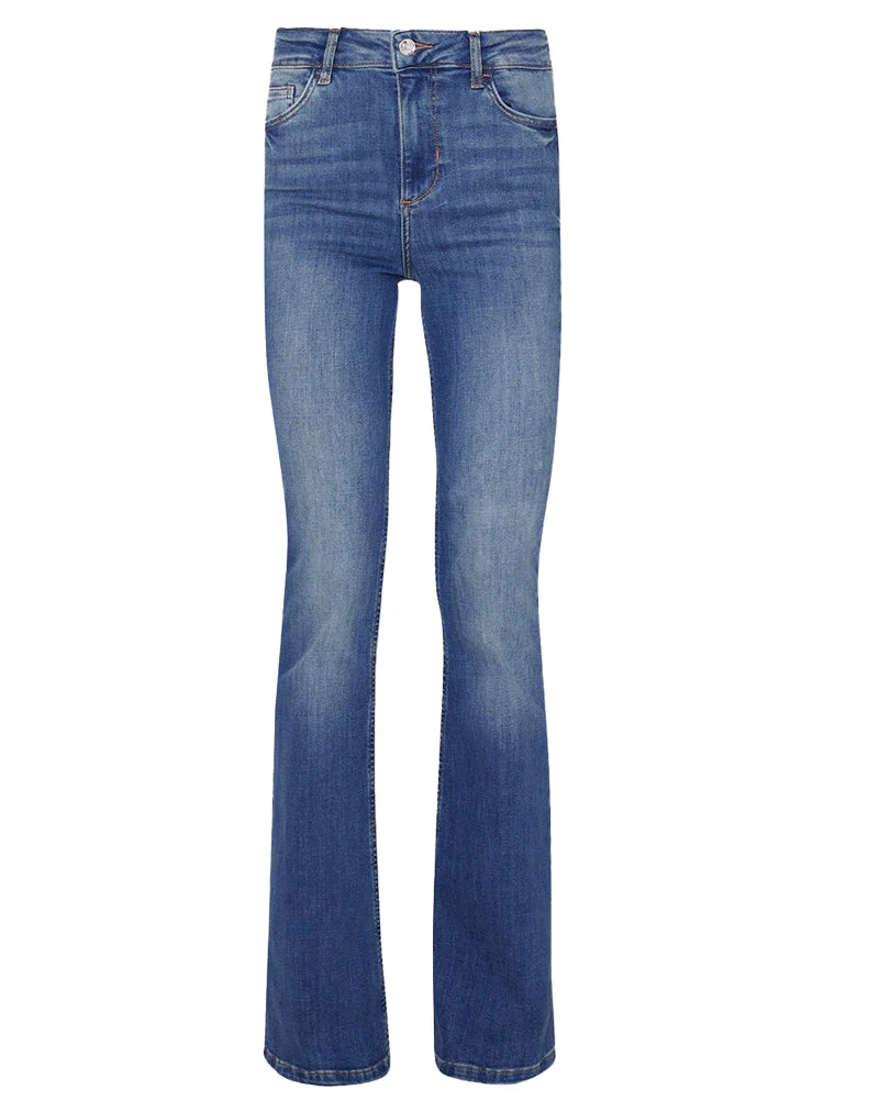 JEANS FLARE VITA ALTA - DENIM BLU SCURO - Image 7