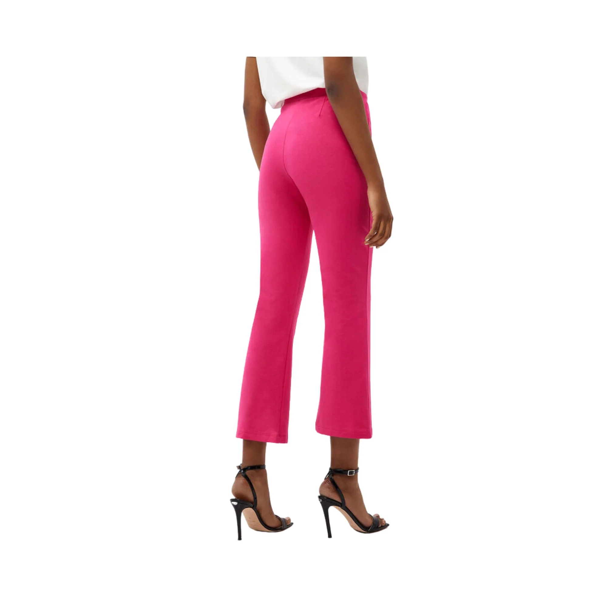 Pantalone Donna trombetta cropped in cotone vita alta - Image 3