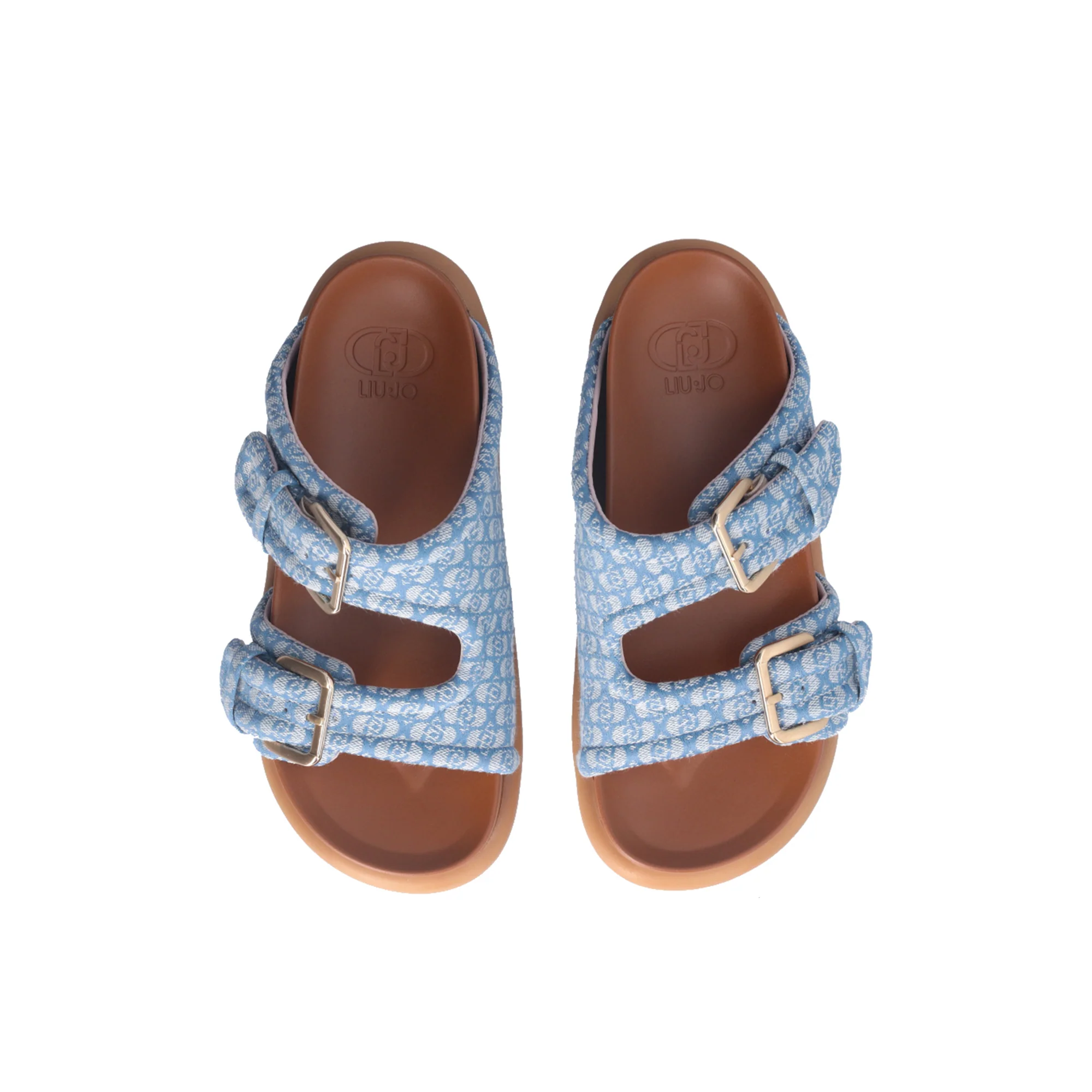 Sandali Donna con fascette bold Blu denim - Image 2