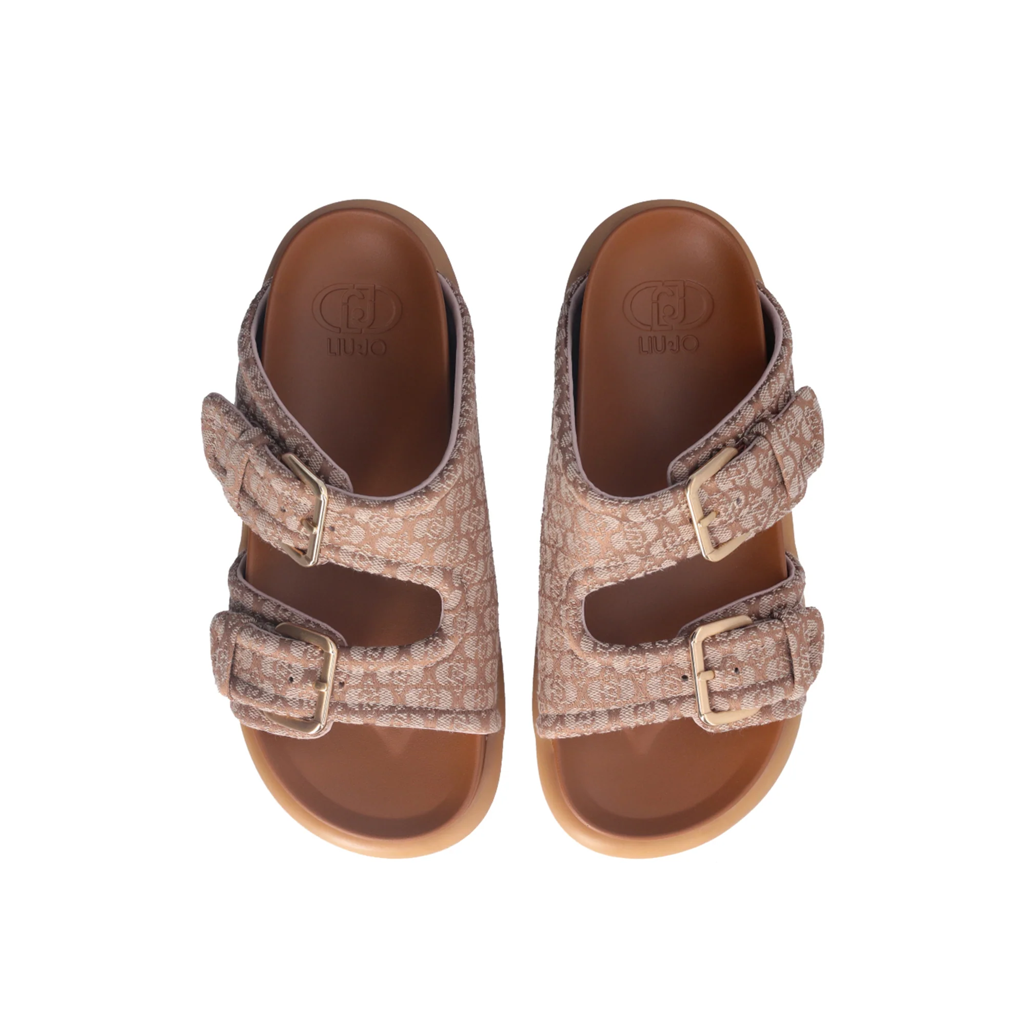 Sandali Donna con fascette bold Beige - Image 2