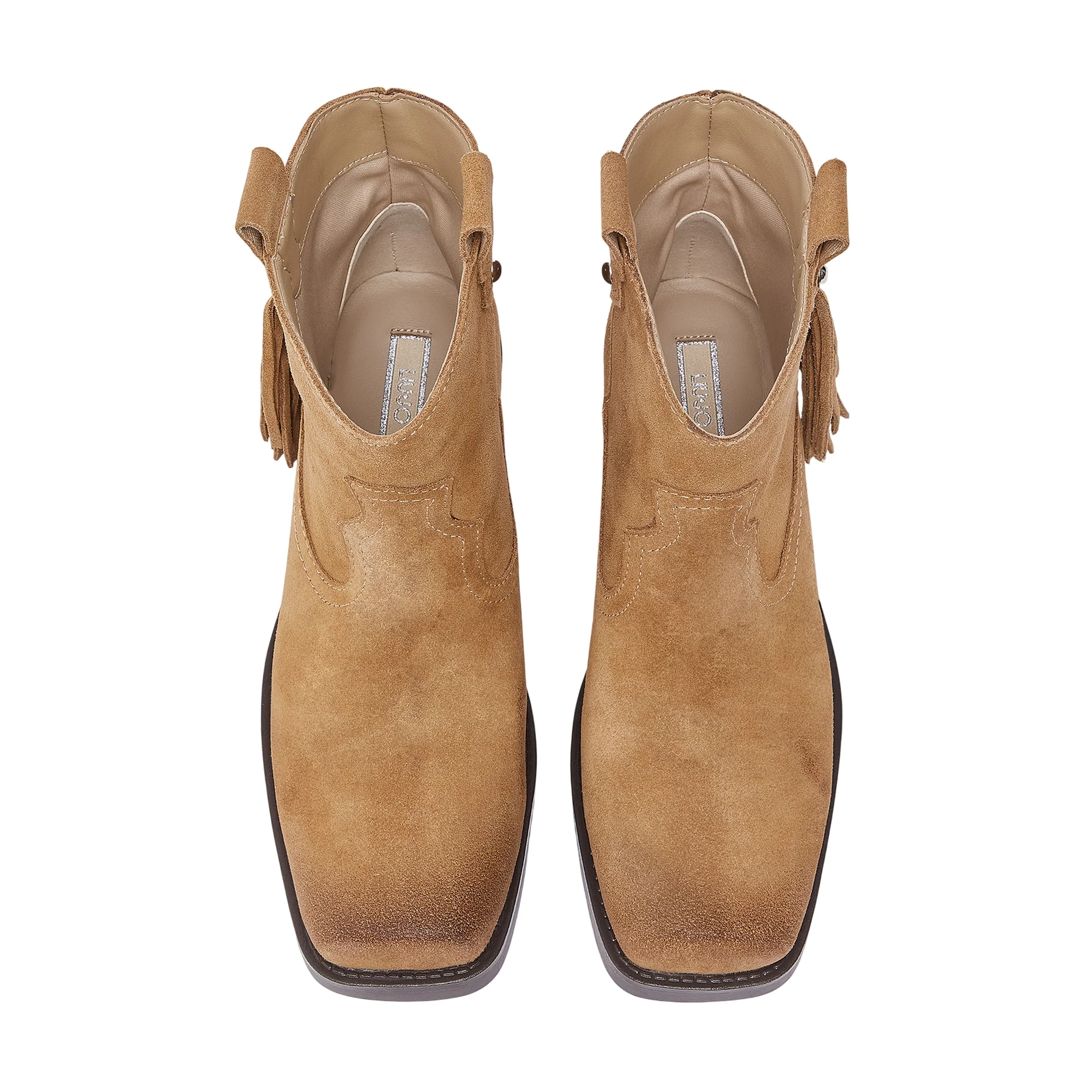 Stivaletti texani Donna in suede con frange - Image 3
