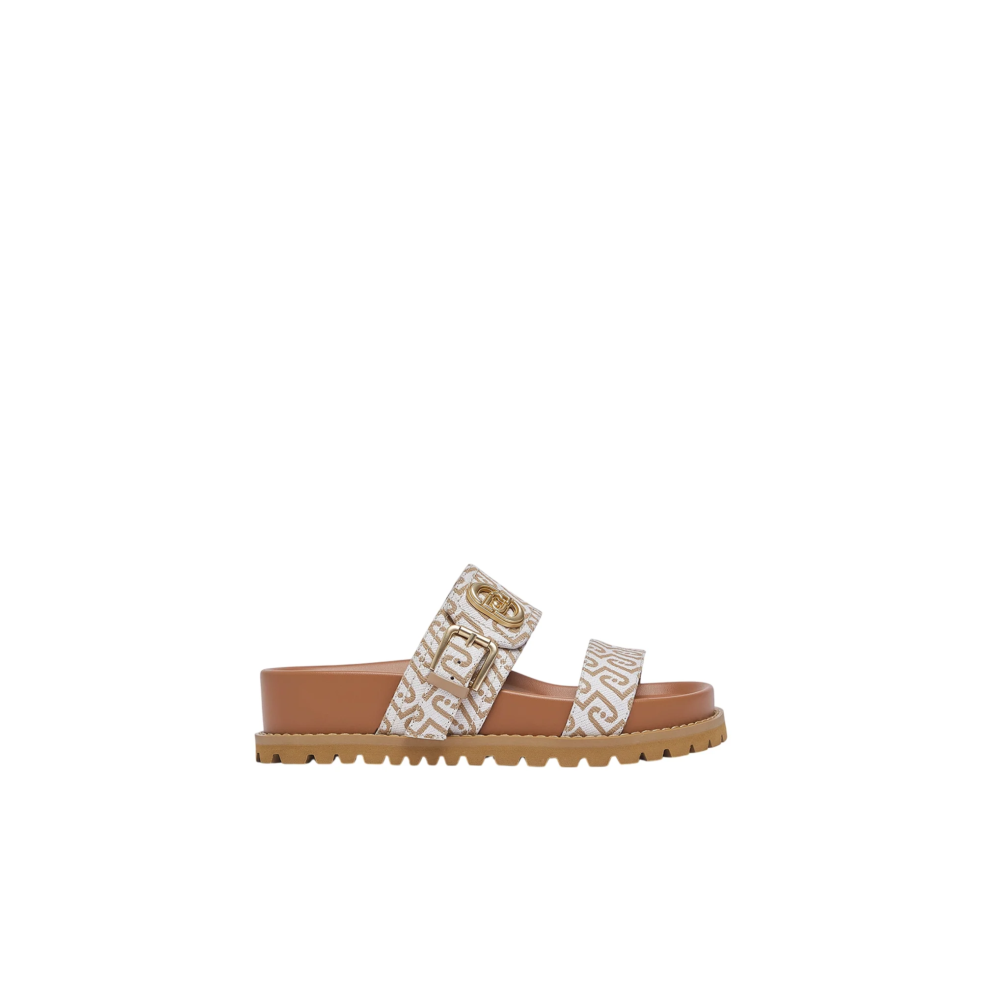 Sandali con monogram in marrone