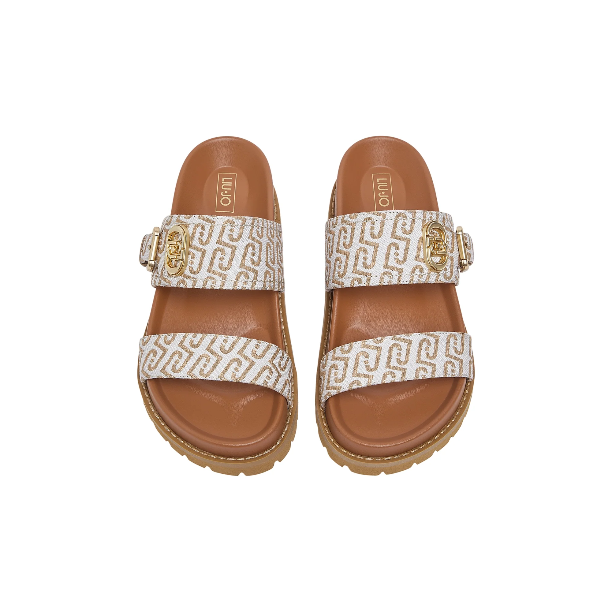 Sandali con monogram in marrone - Image 3