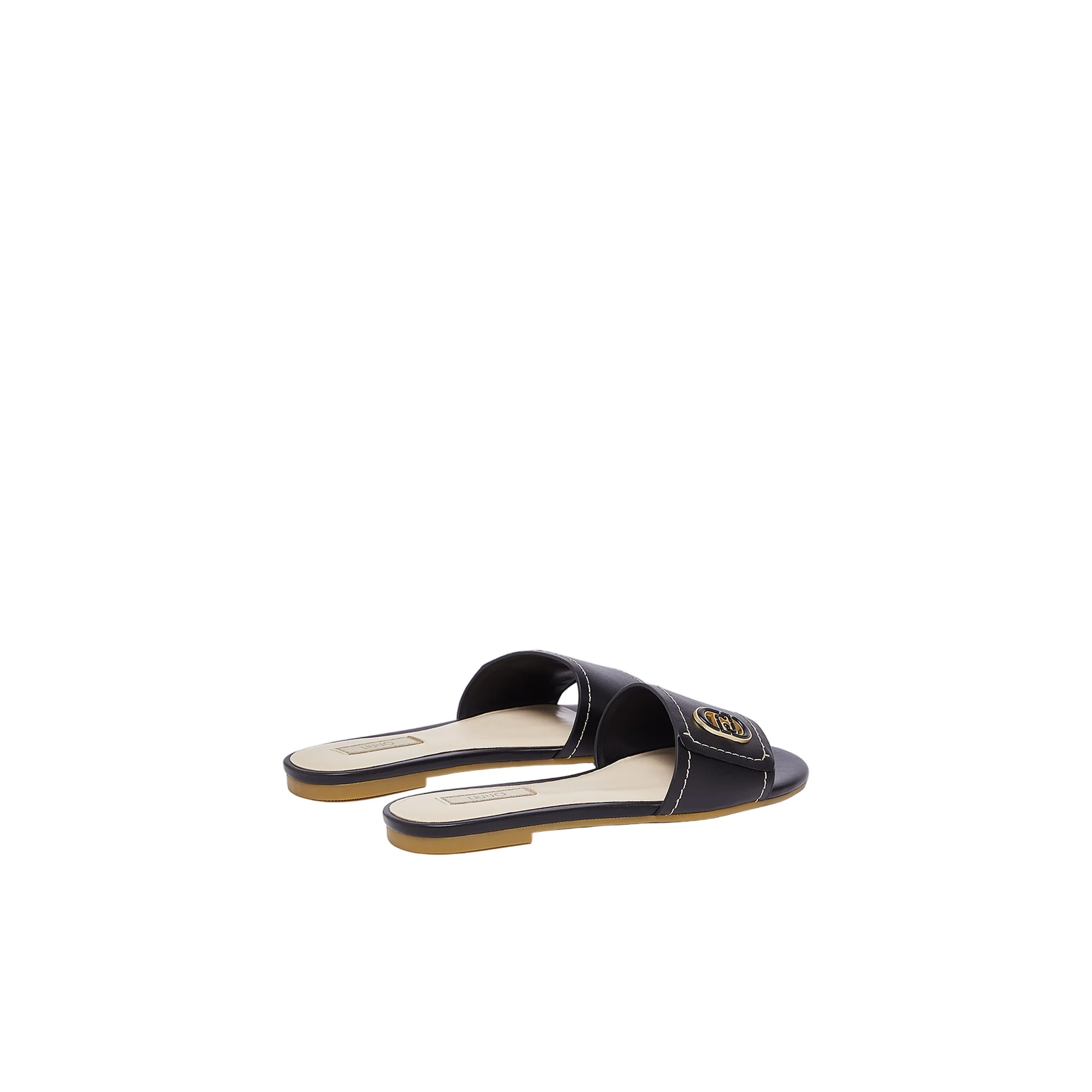 Ciabatte Donna flat in pelle nera - Image 3