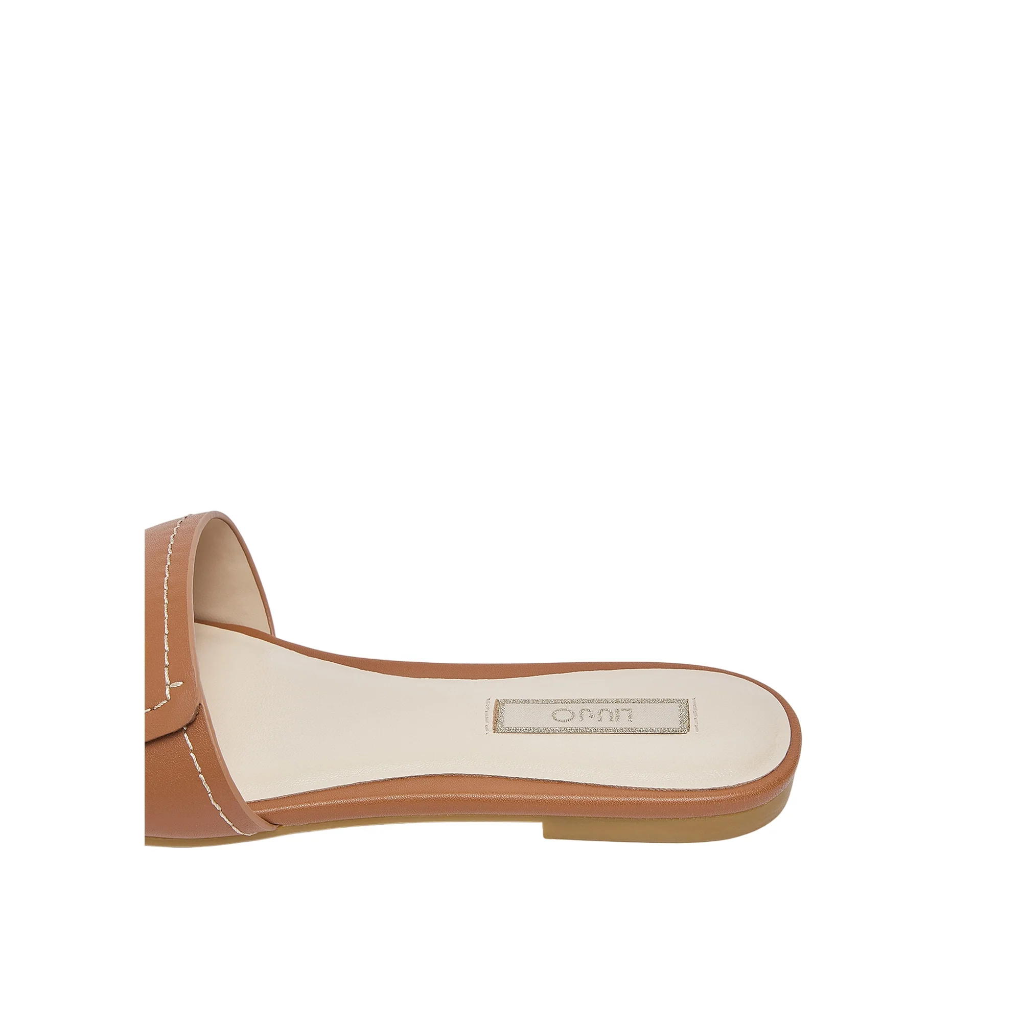 Ciabatte donna flat in pelle marrone con logo - Image 5