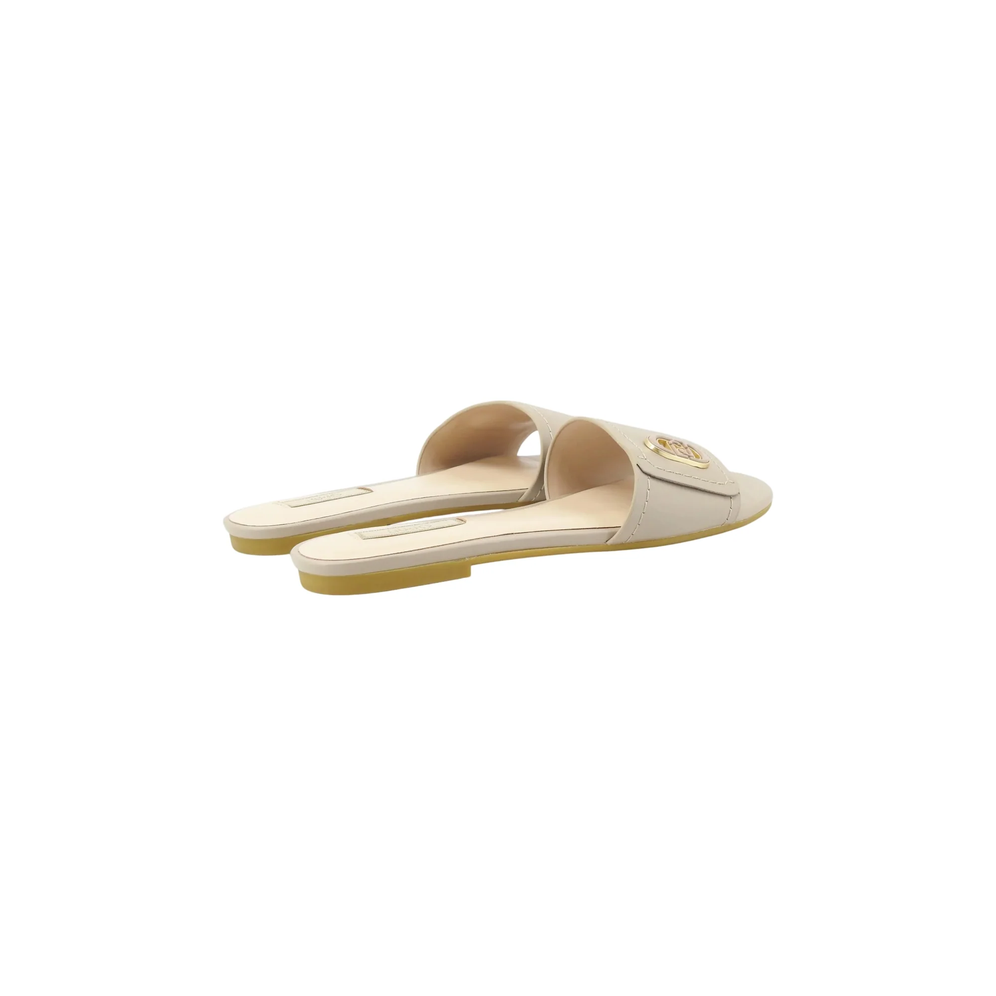 Ciabatte Donna flat in pelle beige - Image 3