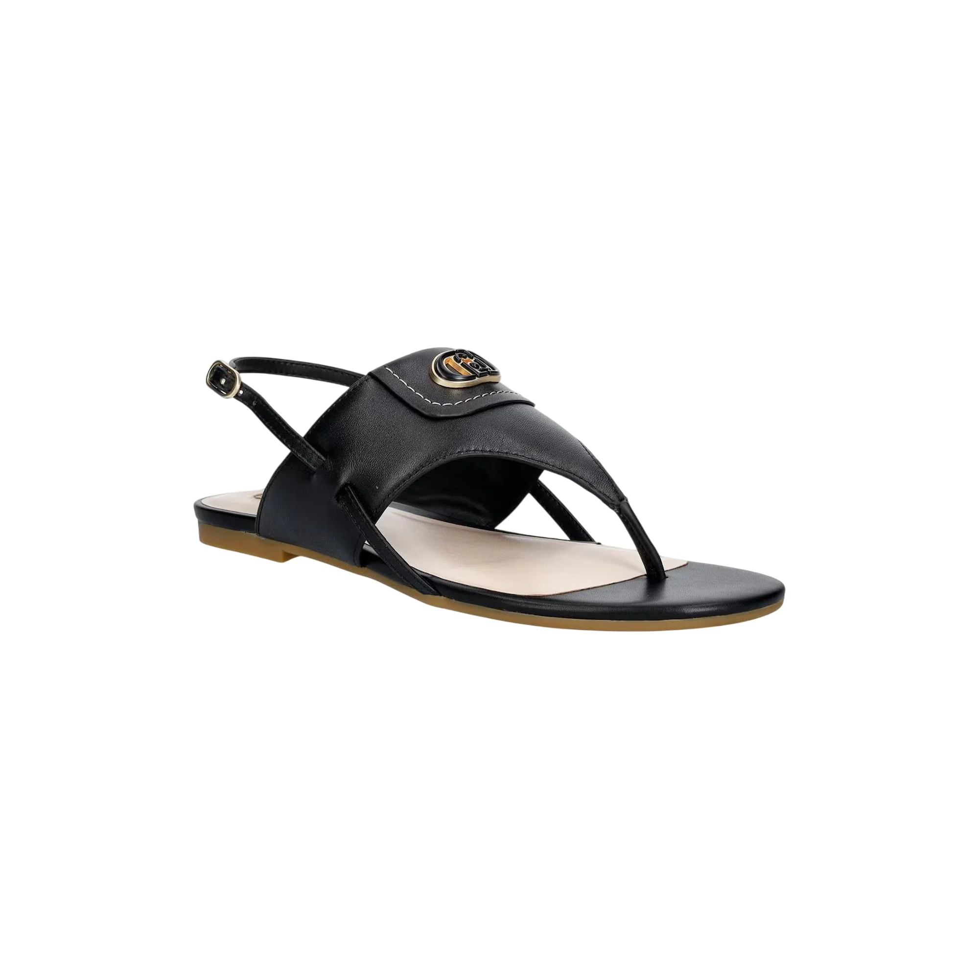 Sandali infradito Donna in pelle nera - Image 2