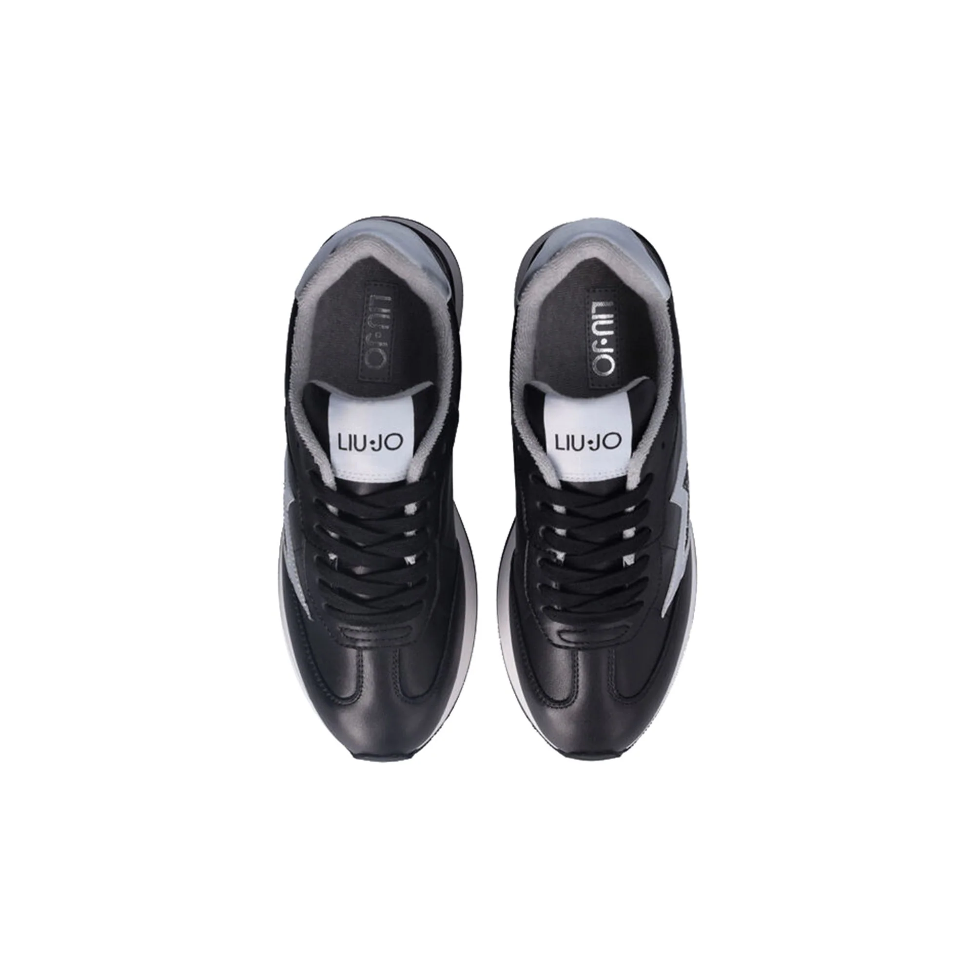SNEAKERS DONNA CON PLATFORM IN MISTO PELLE - NERO - Image 4