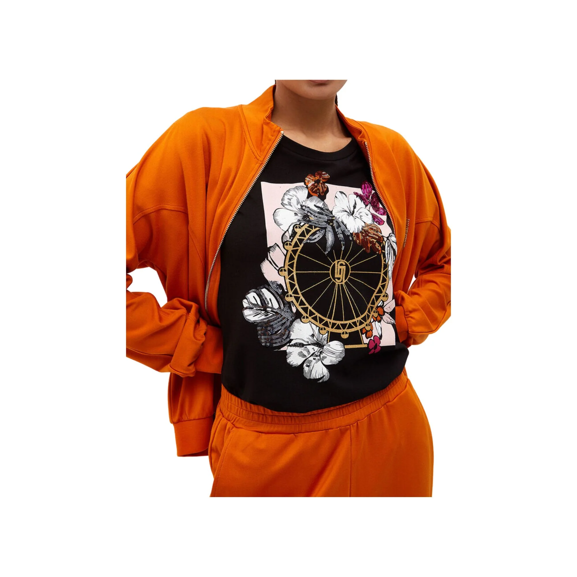 T-shirt Donna in cotone con stampa floreale - Image 2
