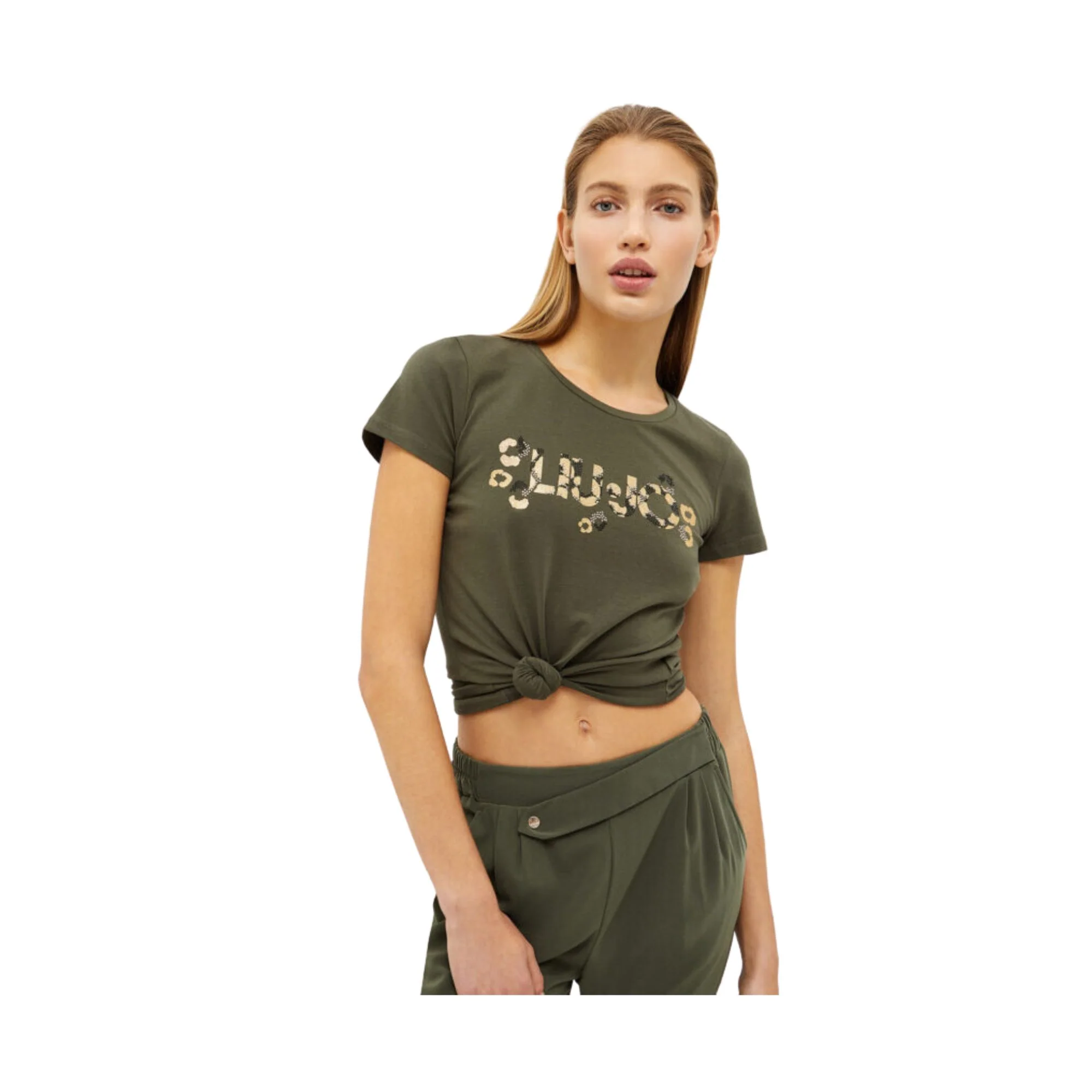 T-shirt Donna con logo con strass - Image 4