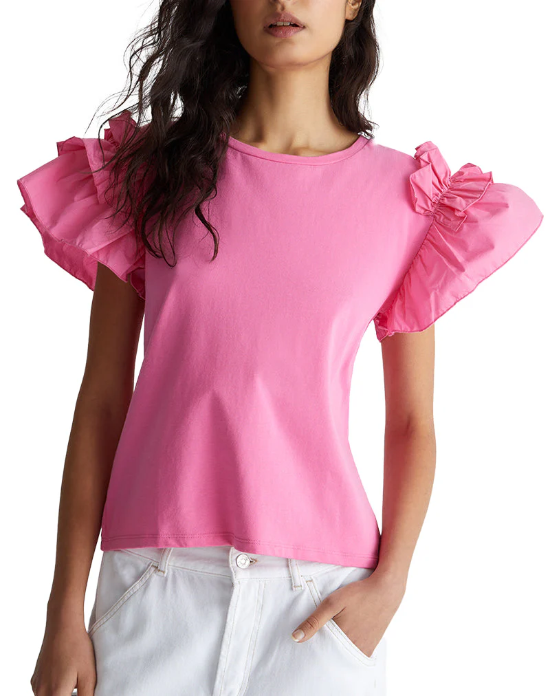 T-shirt con rouches donna - Orchidea - Image 24