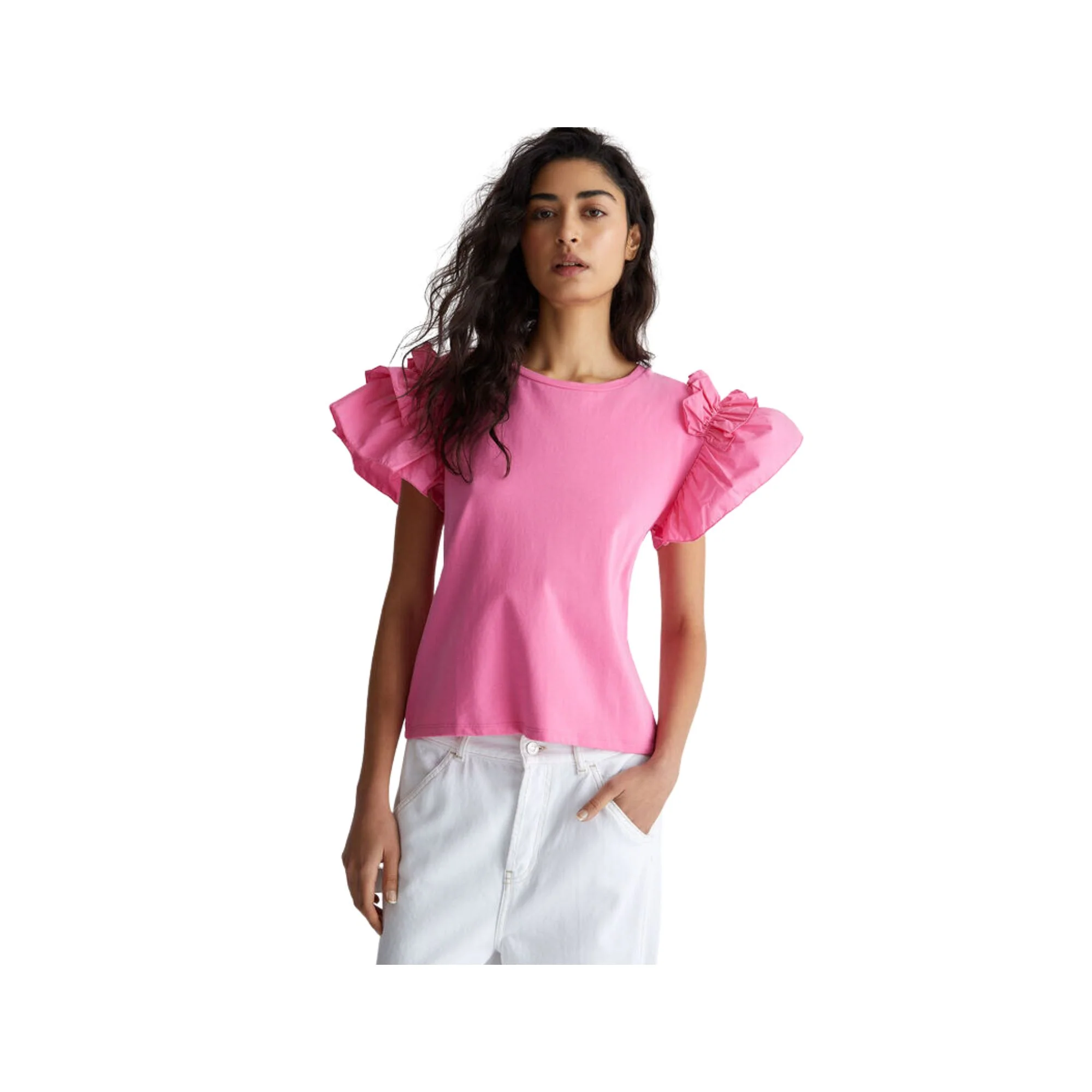 T-shirt con rouches donna - Orchidea - Image 7