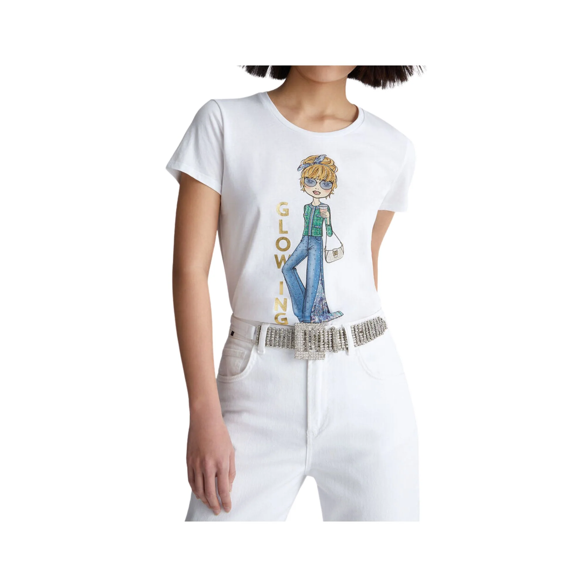 T-Shirt Donna a girocollo con stampa - Image 2
