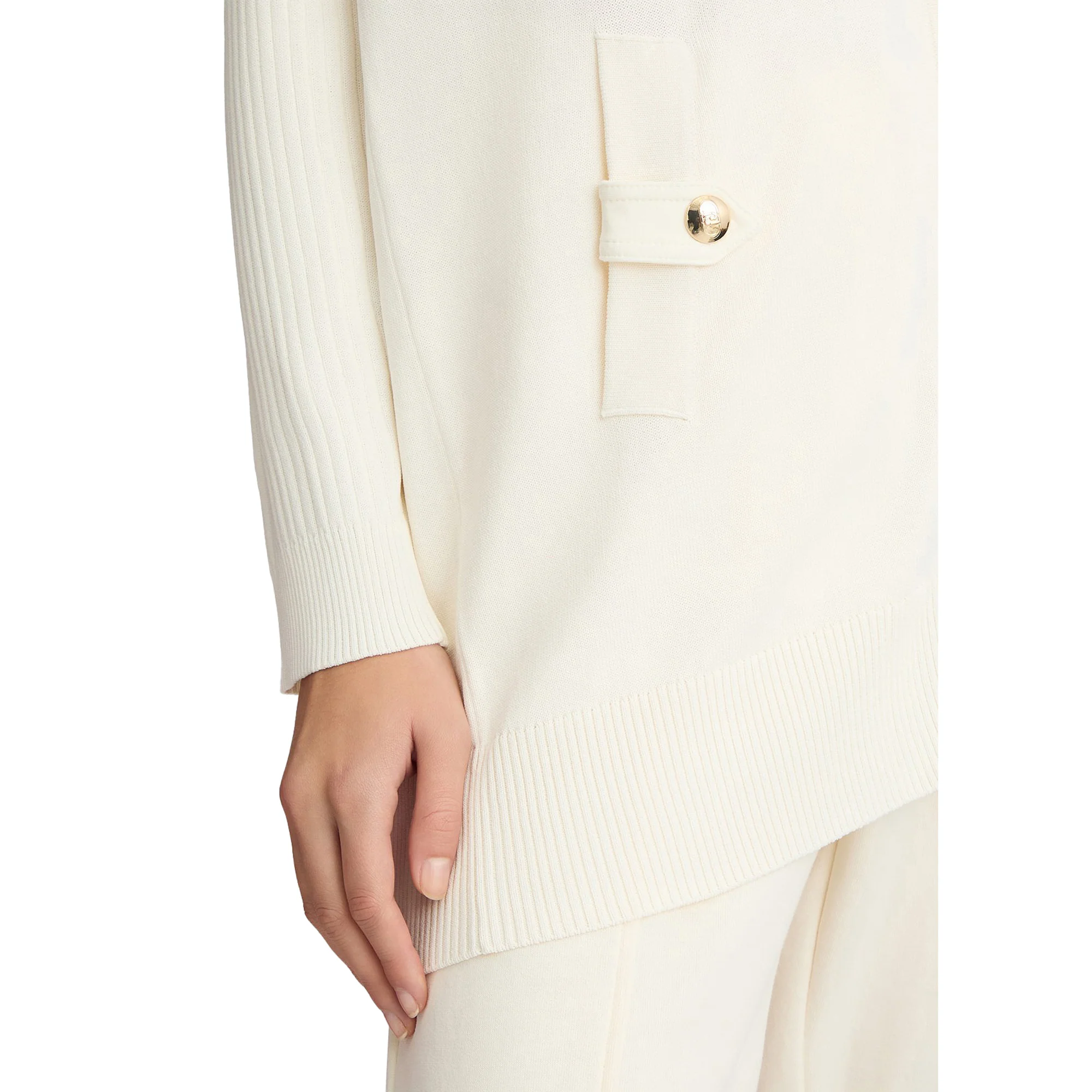 Cardigan Donna in maglia con zip Bianco - Image 4