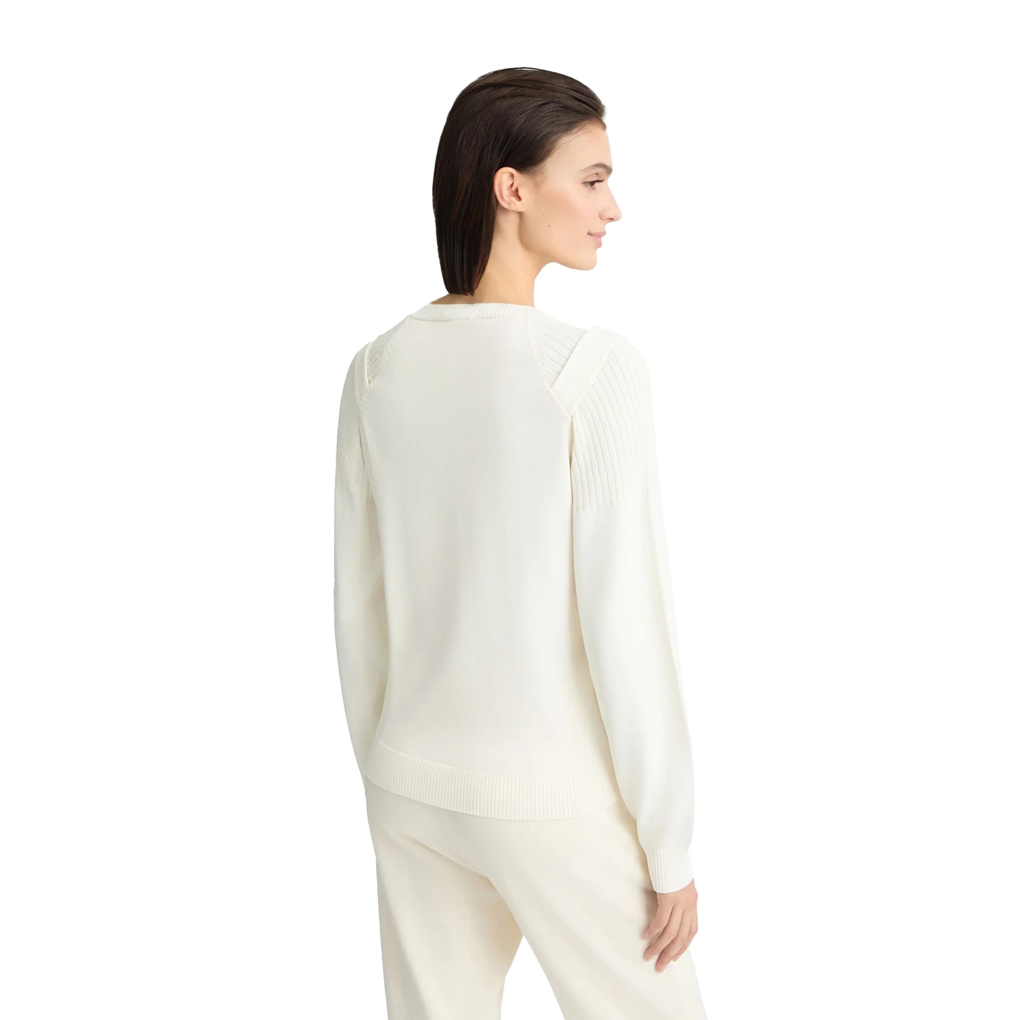 Maglia Donna Bianca con bottoni logati - Image 3