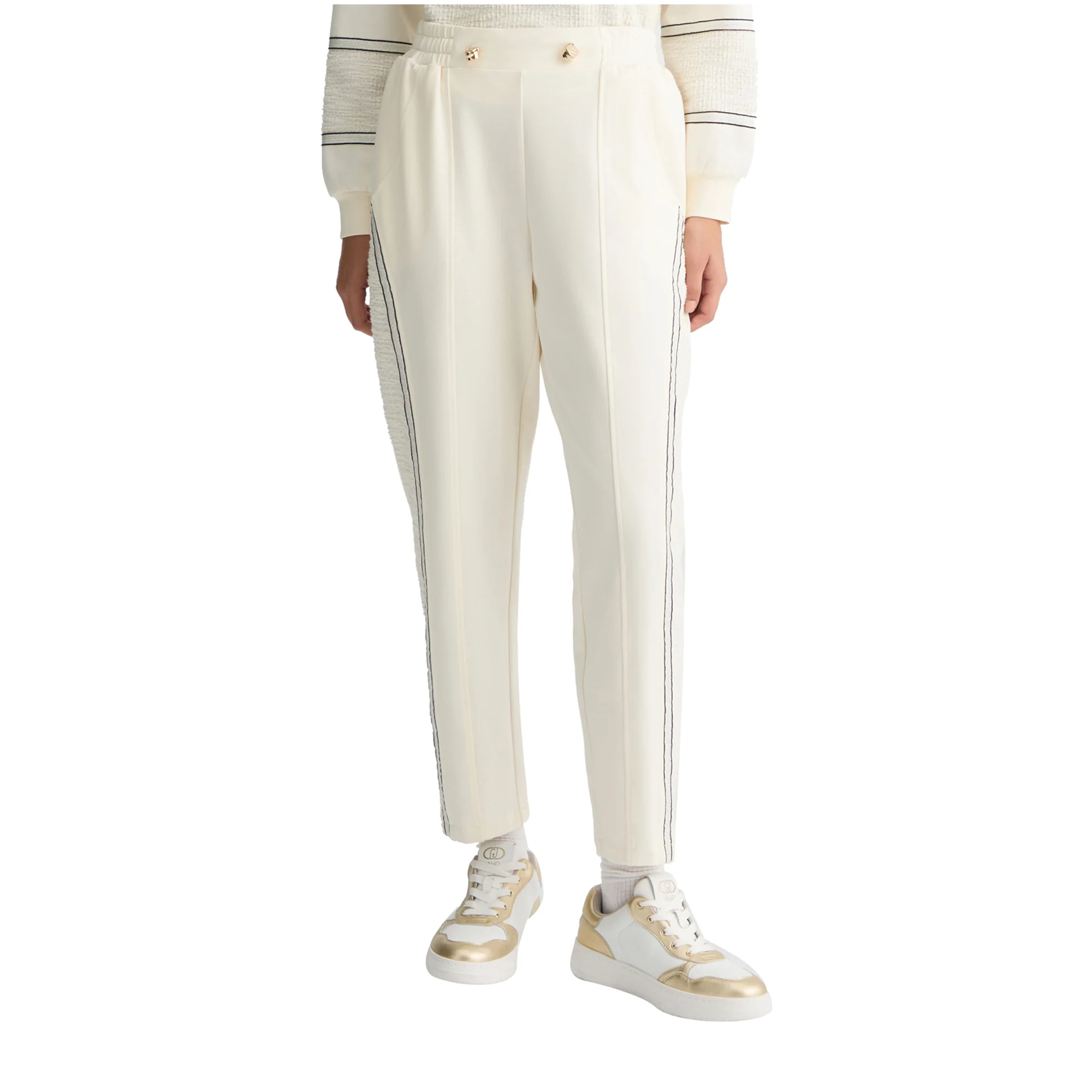 Pantaloni Donna jogging in jersey Bianco - Image 2