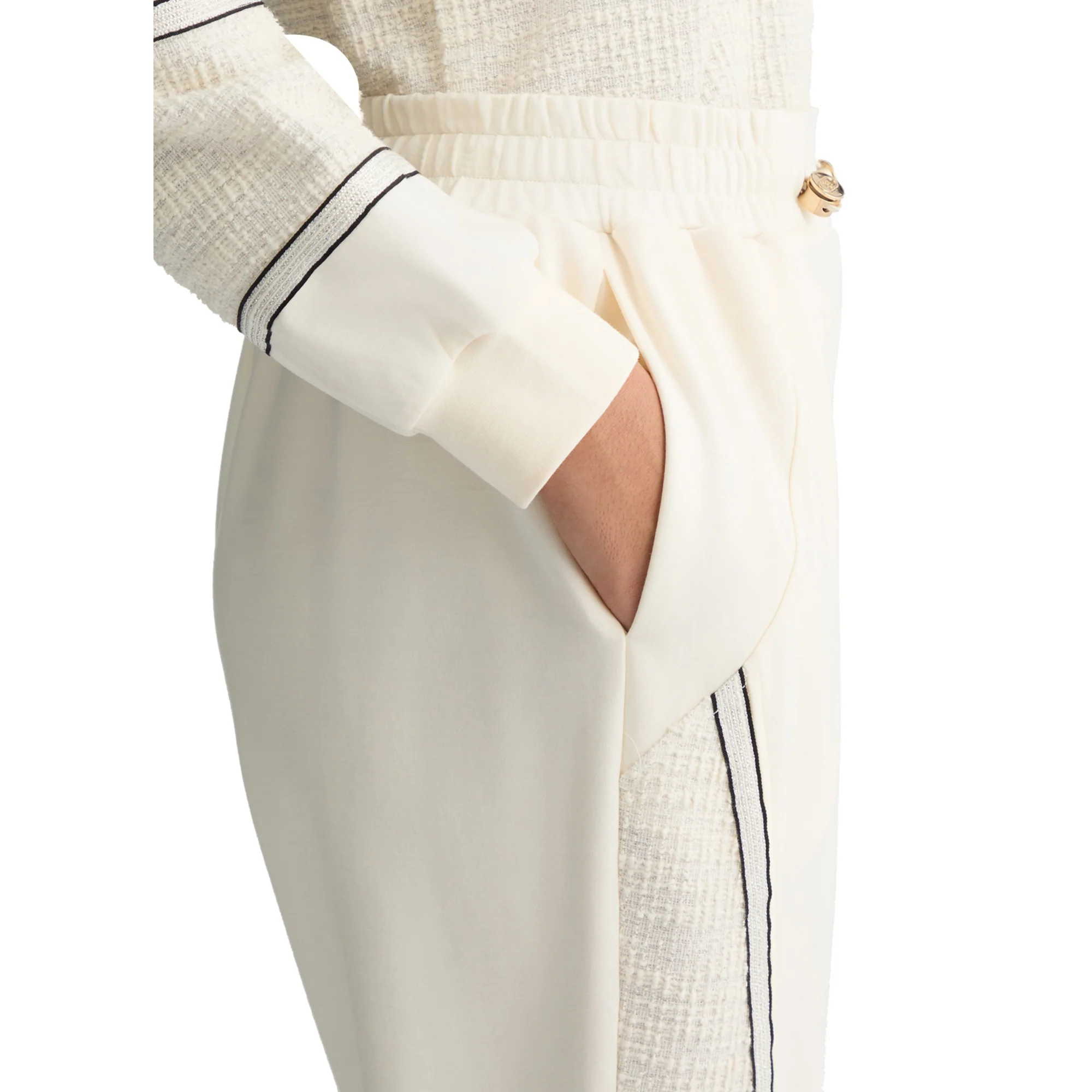 Pantaloni Donna jogging in jersey Bianco - Image 4