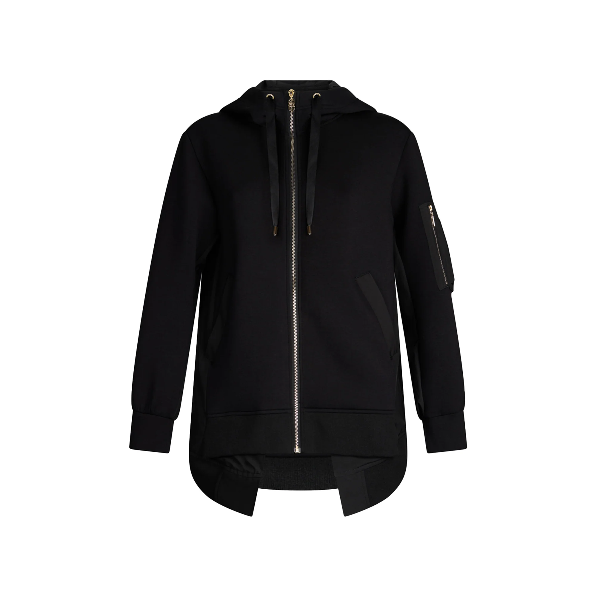 Giacca Donna in jersey nero con cappuccio
