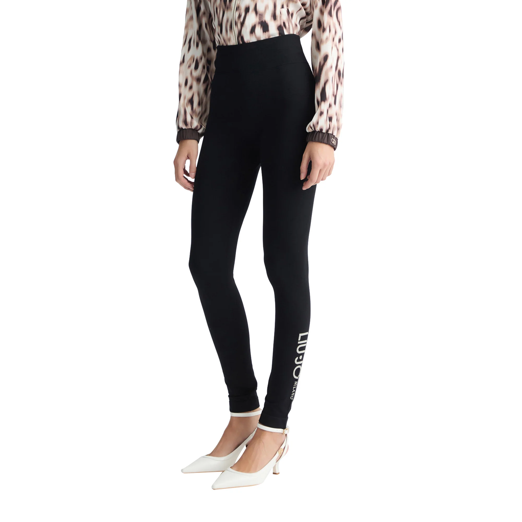 Pantaloni Donna in jersey Nero con logo - Image 2