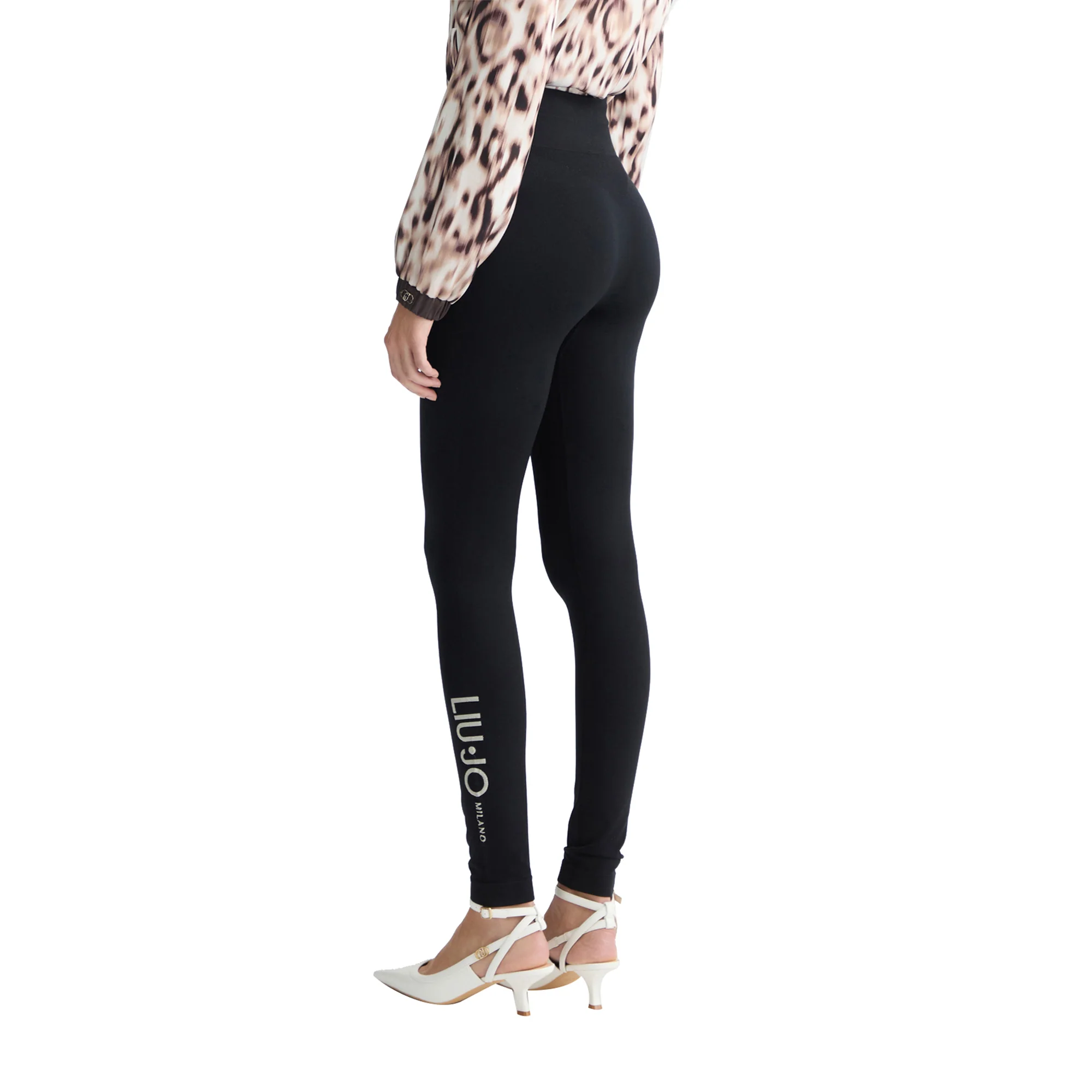 Pantaloni Donna in jersey Nero con logo - Image 3