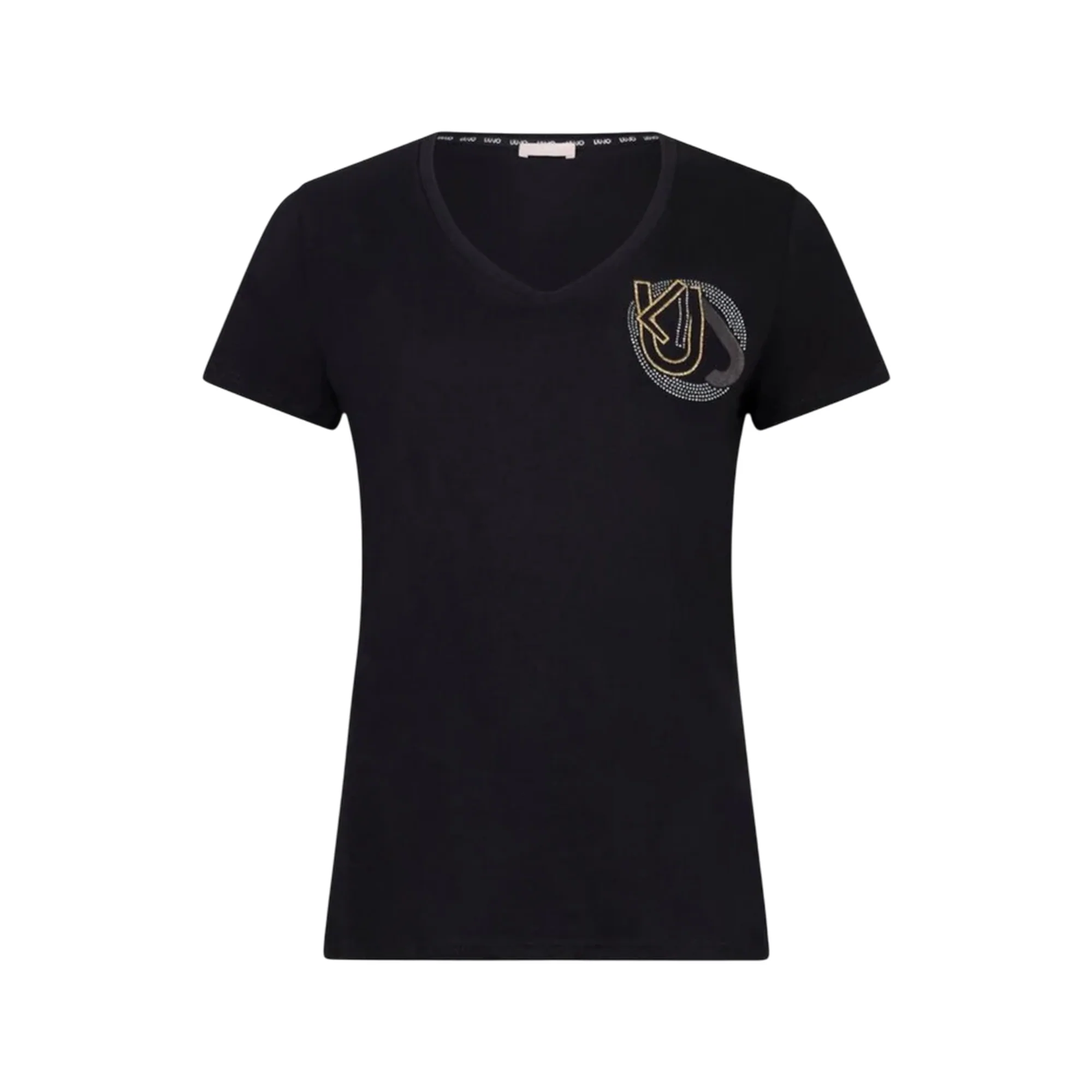 T-shirt Donna con Scollo a V Nero