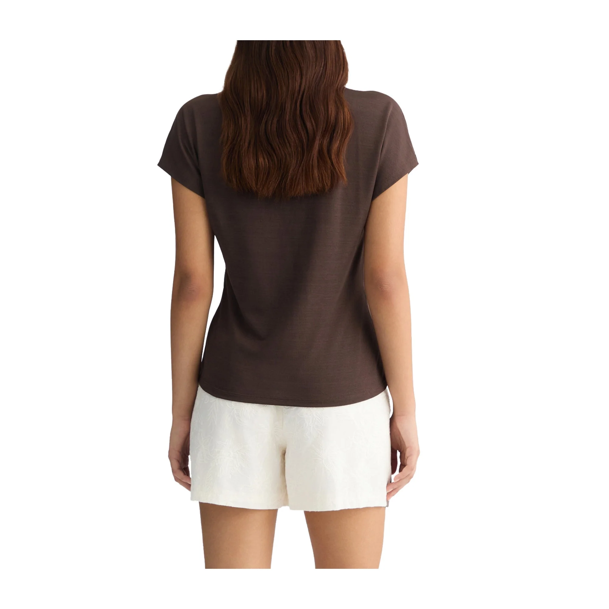 Polo Donna Marrone con dettaglio a contrasto - Image 3