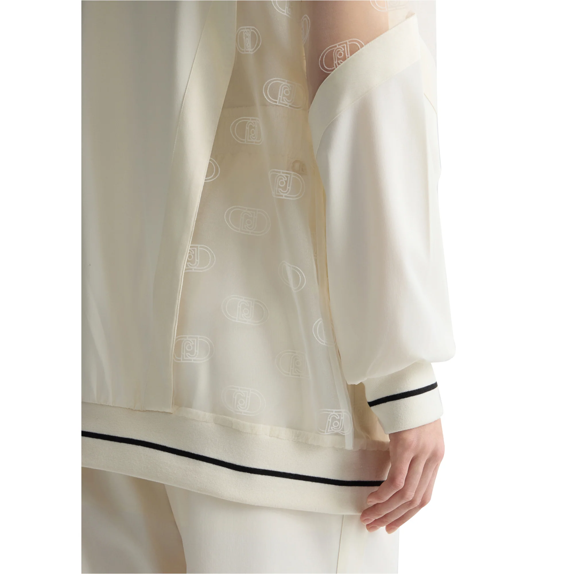 Giacca Donna con zip e dettagli tulle Bianco - Image 4