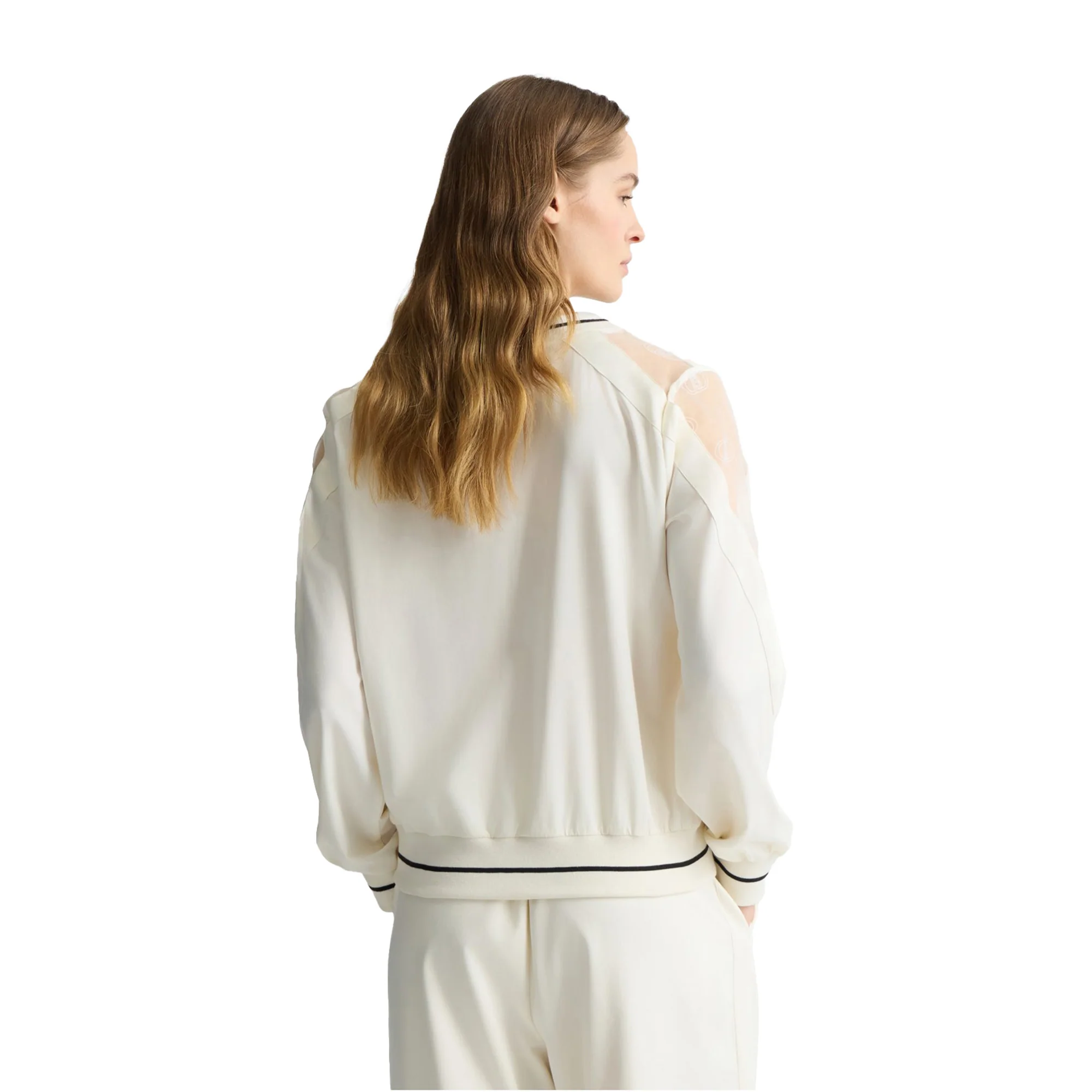 Felpa Donna con scollo a V Bianco - Image 3