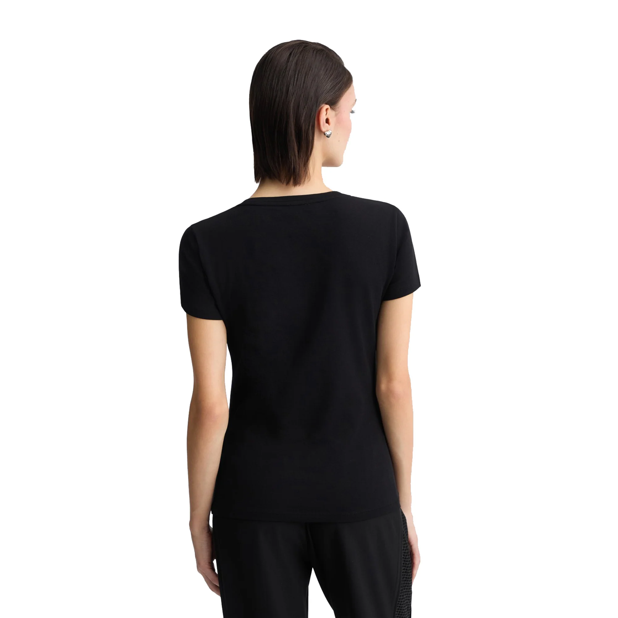 T-shirt Donna con strass a collana Nero - Image 3