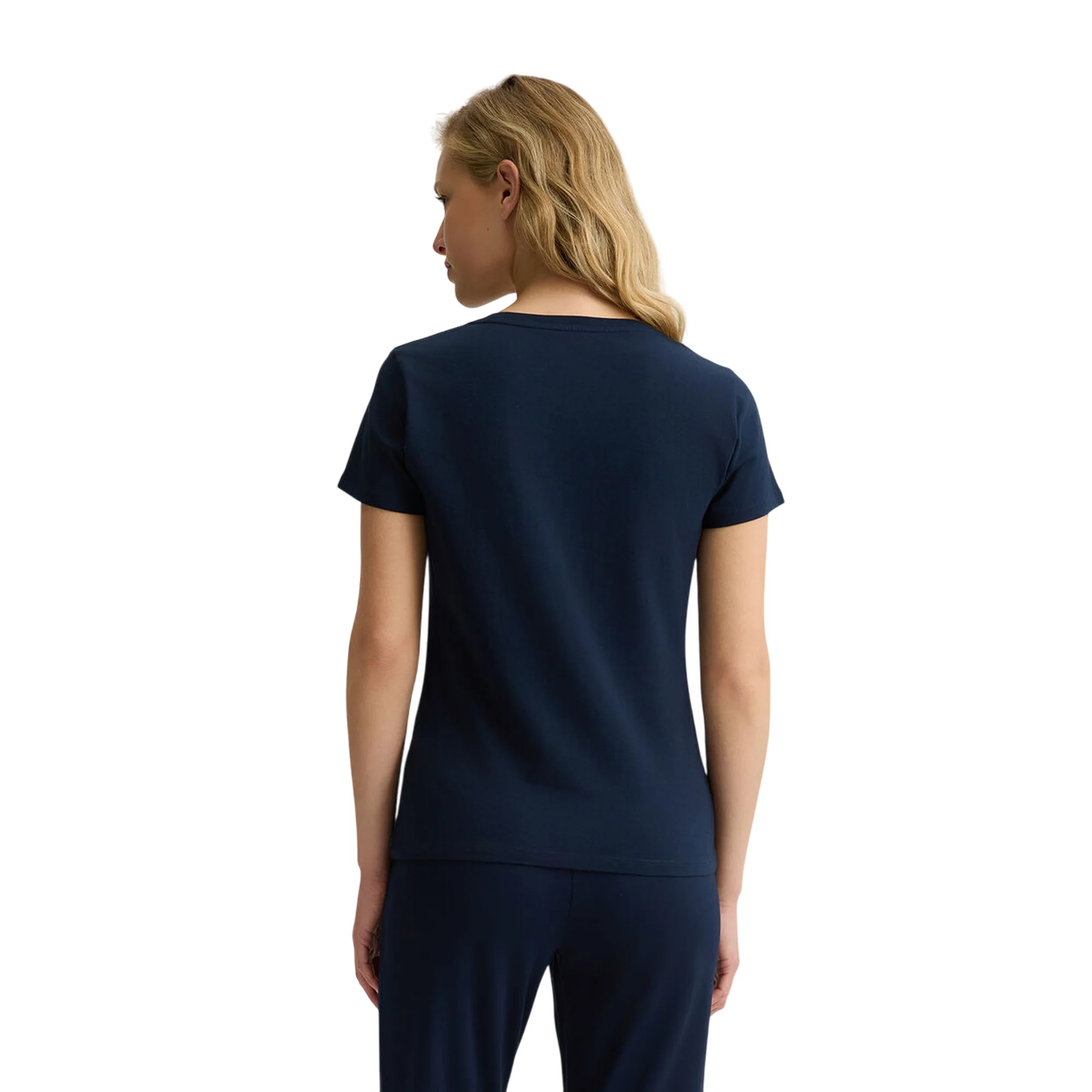 T-shirt Donna con strass a collana Blu - Image 2