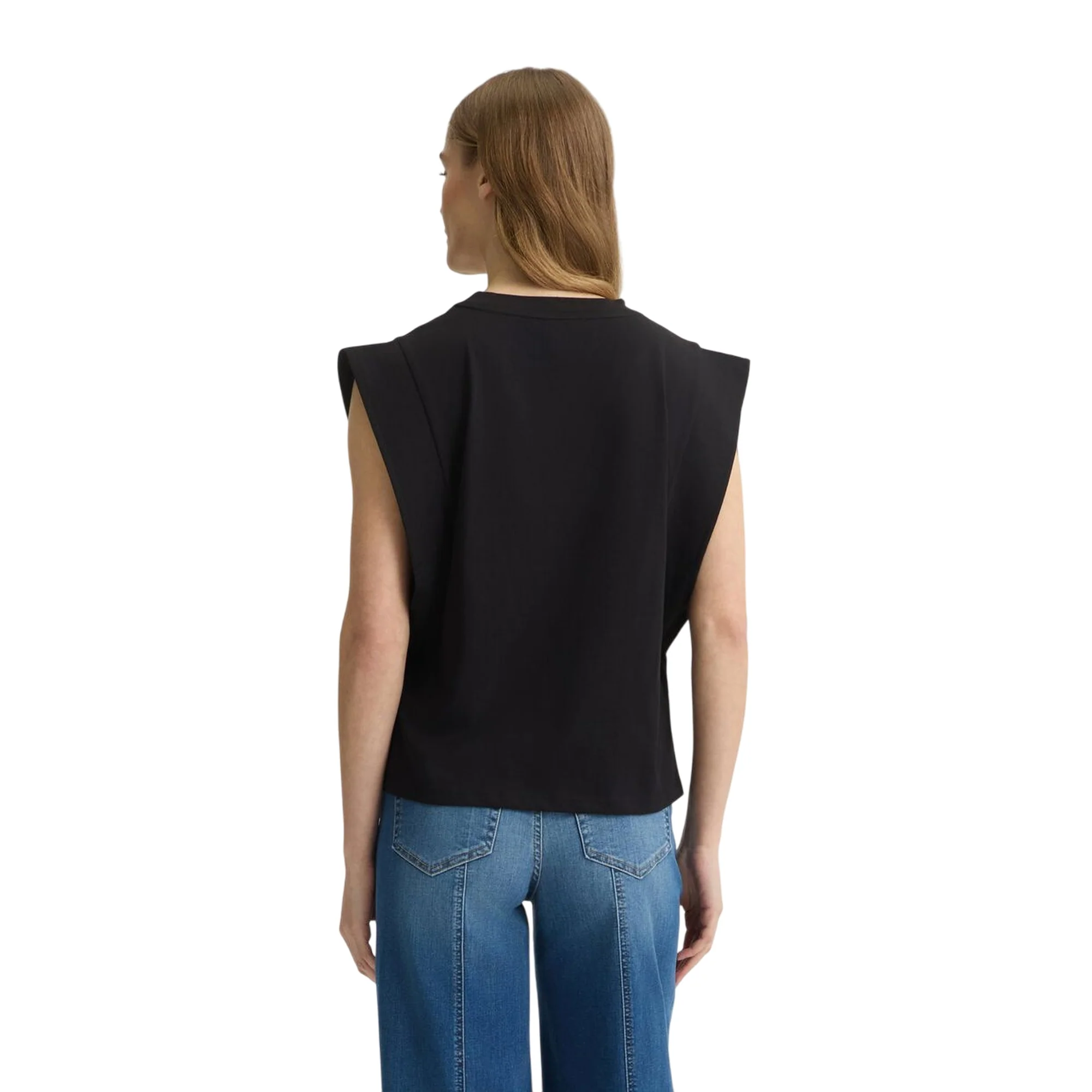 Top Nero da donna con logo strass al fondo - Image 3