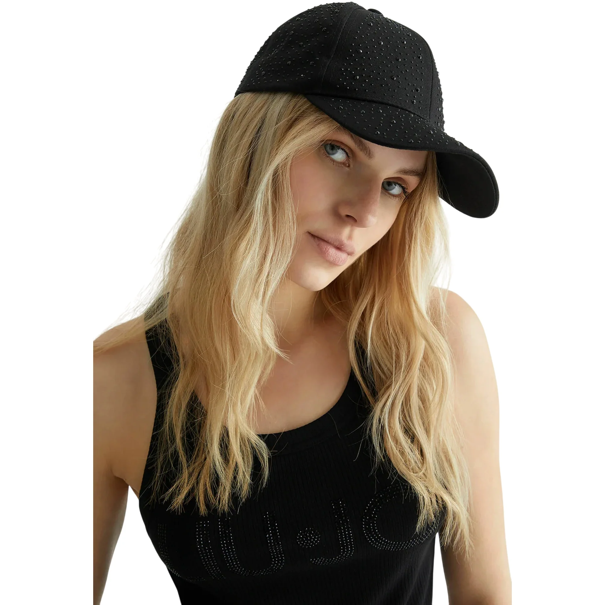 Cappello Donna da baseball Nero con strass - Image 4