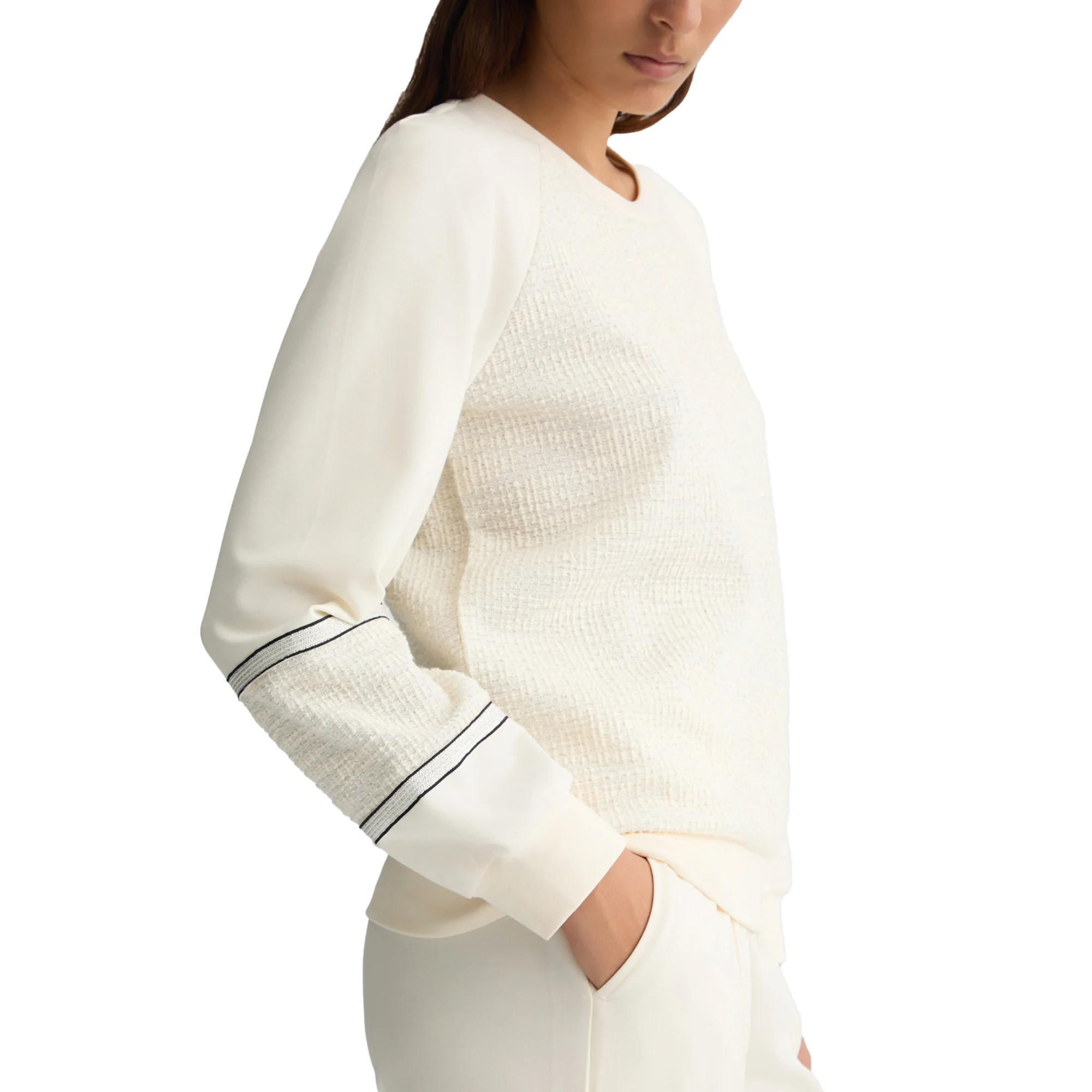 Felpa Donna in bouclé di misto cotone stretch - Image 4