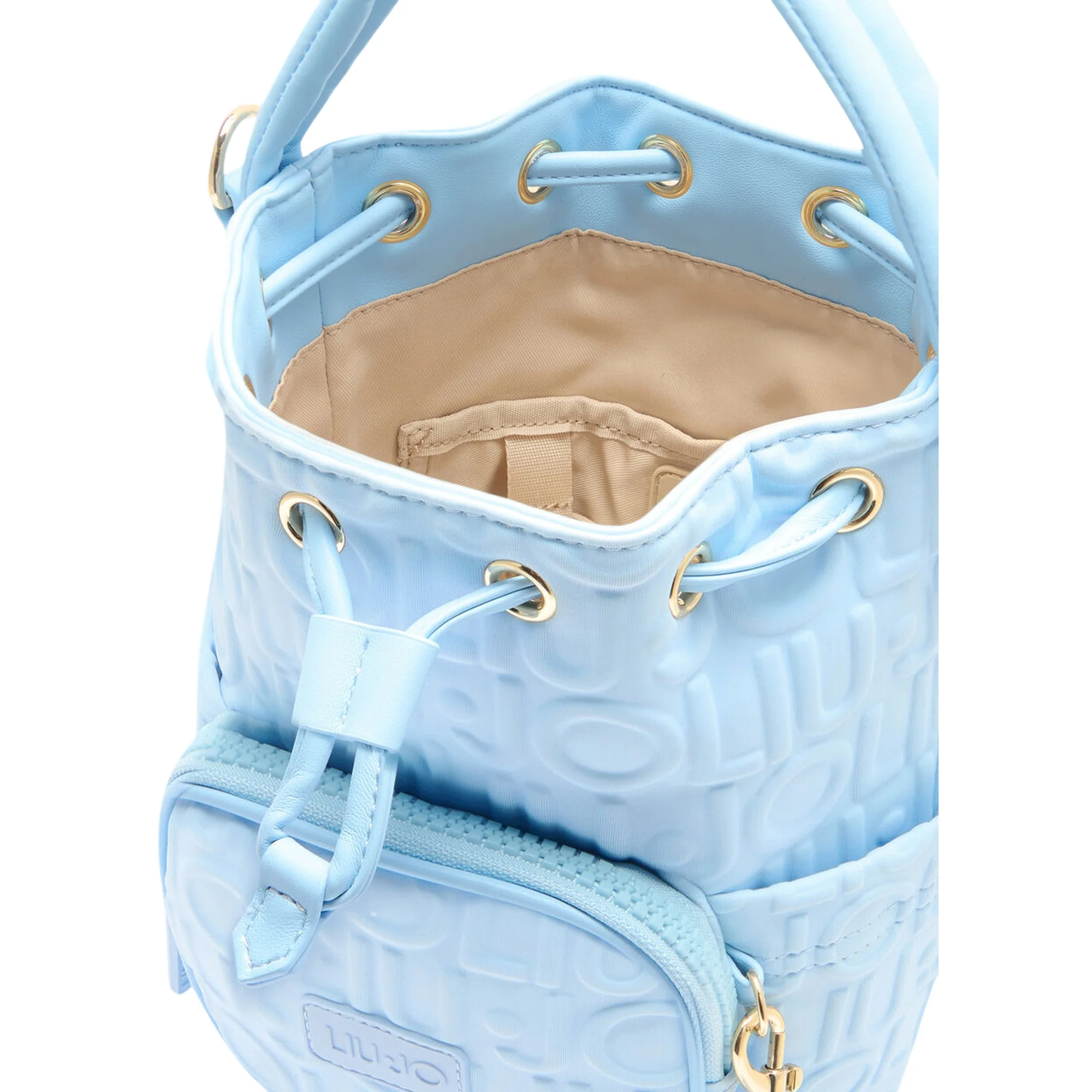 Borsa a secchiello medio in scuba azzurro - Image 3