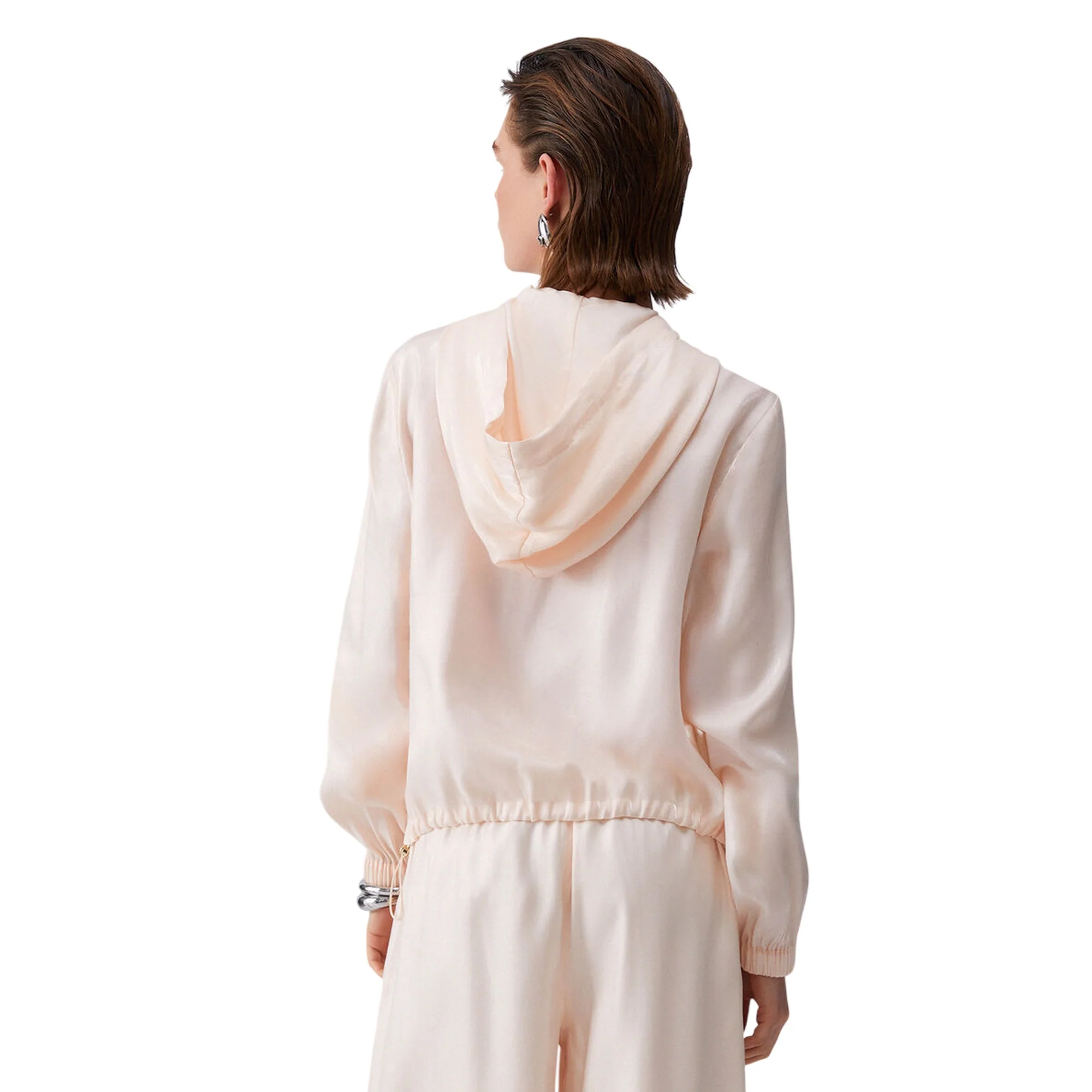 Giacca glossy champagne con cappuccio - Image 3