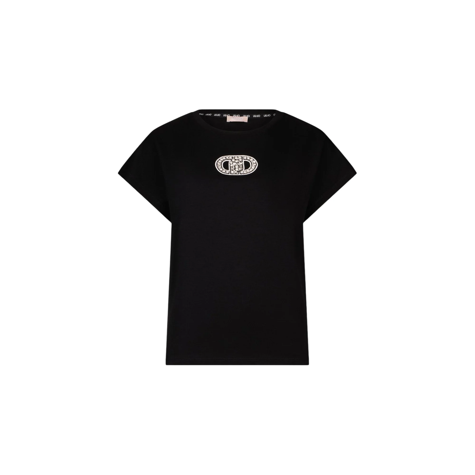 T-shirt da Donna nera con dettagli gioiello