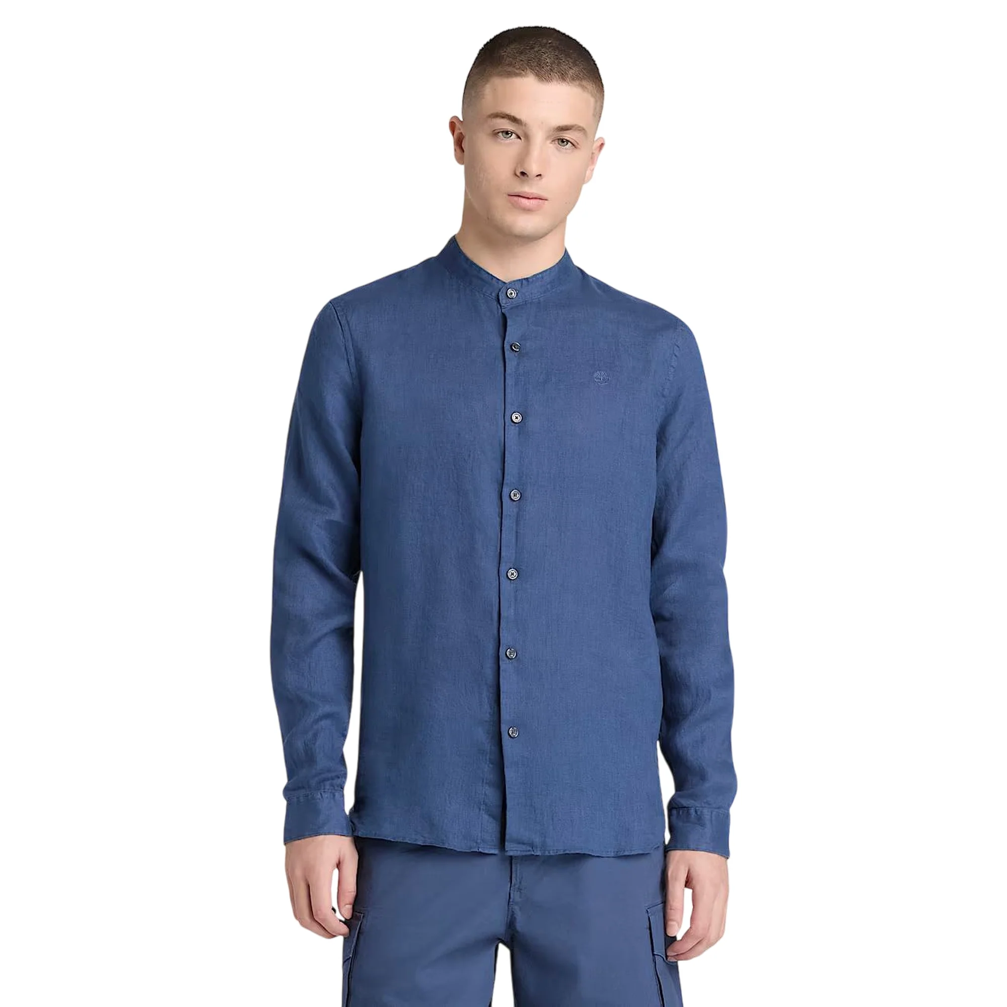 Camicia Uomo in lino Mill Brook colletto coreano - Image 2