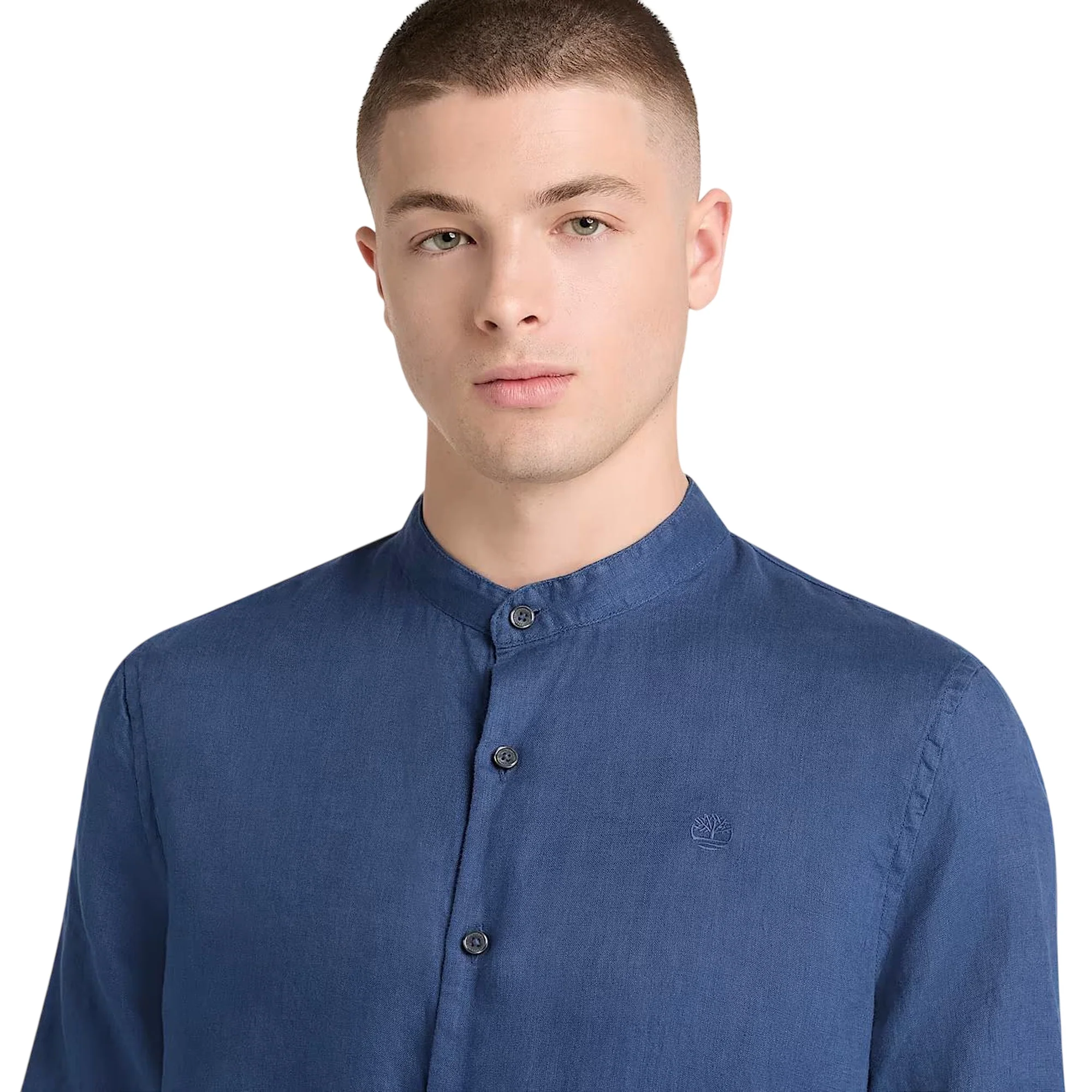 Camicia Uomo in lino Mill Brook colletto coreano - Image 4