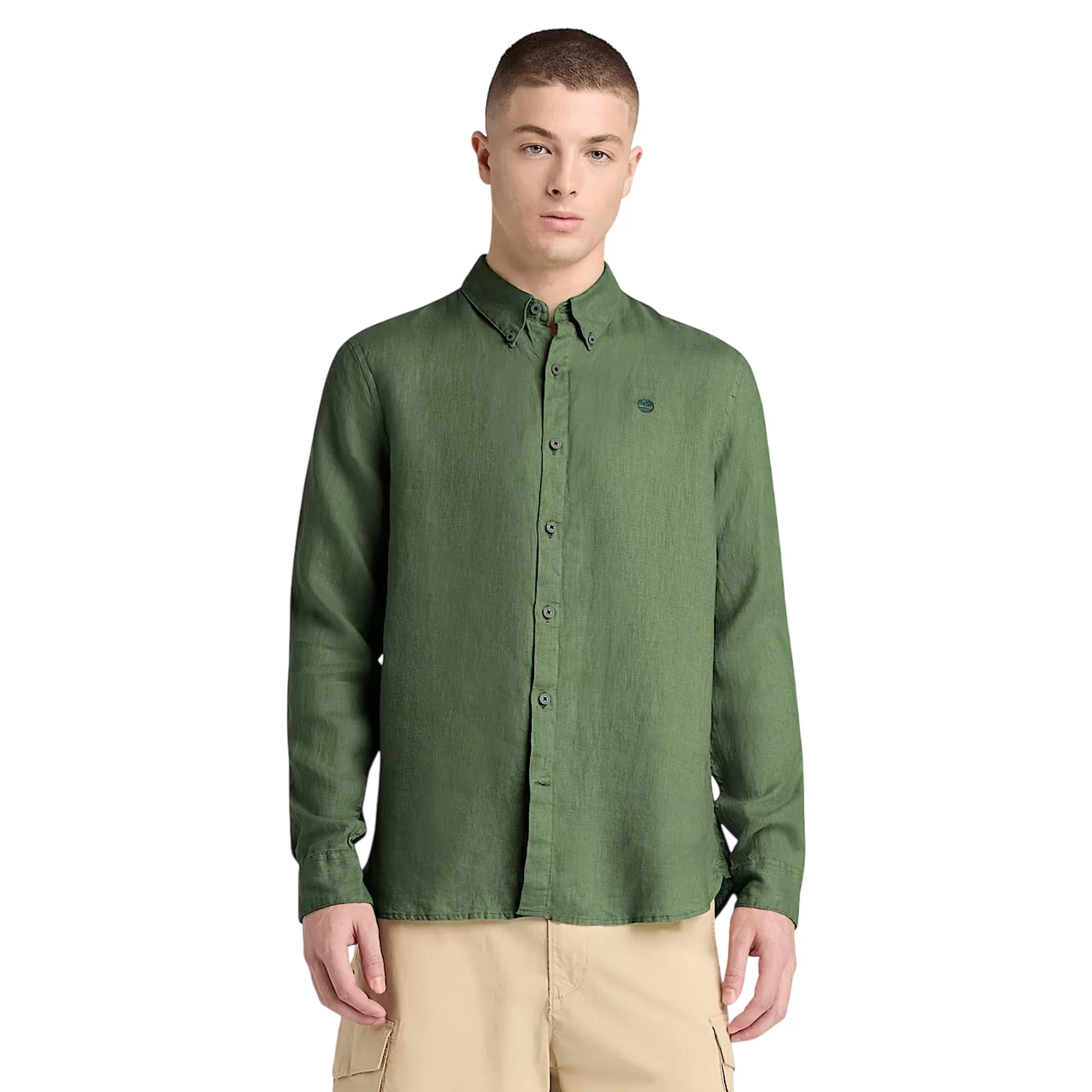 Camicia Uomo in lino Mill Brook Verde - Image 2