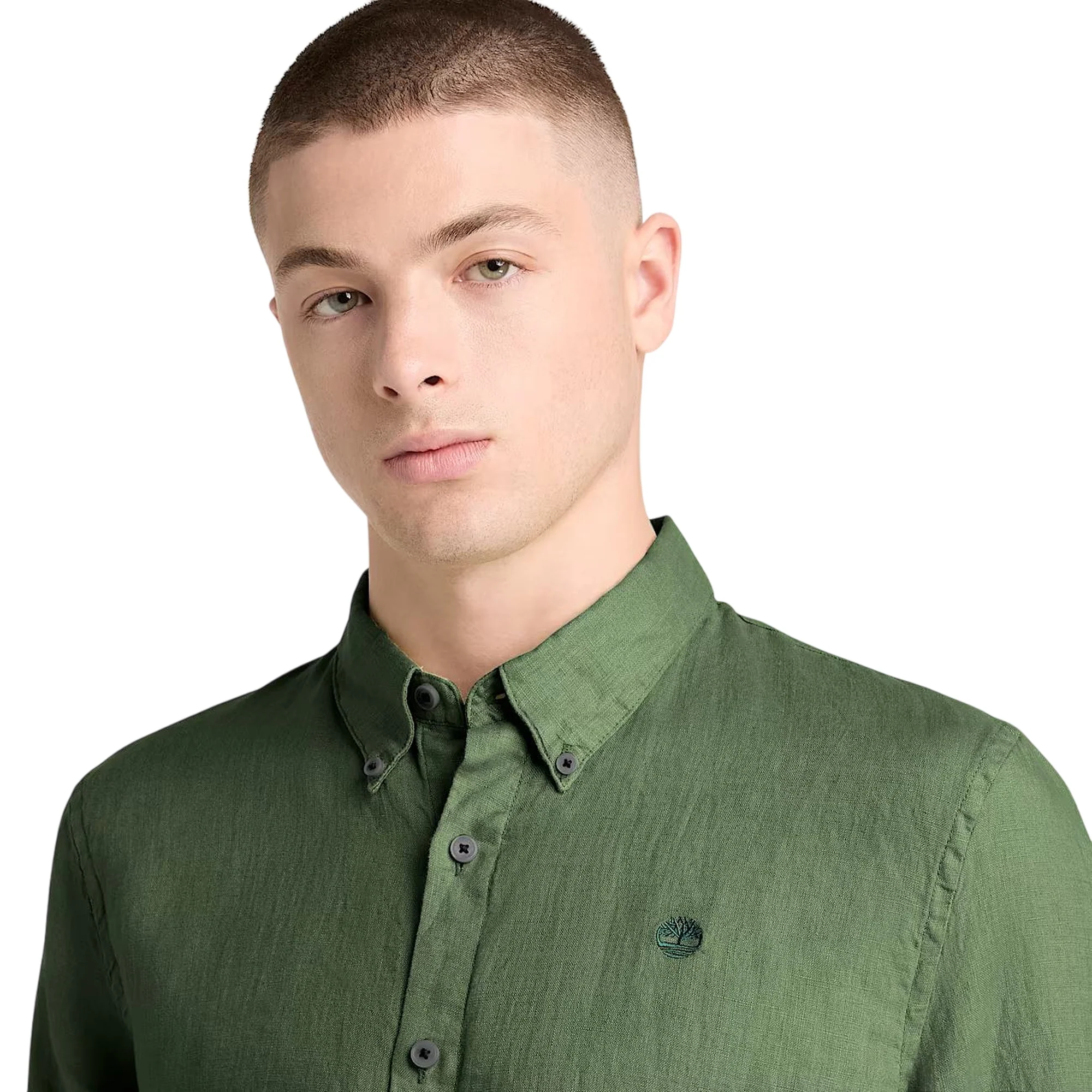 Camicia Uomo in lino Mill Brook Verde - Image 4