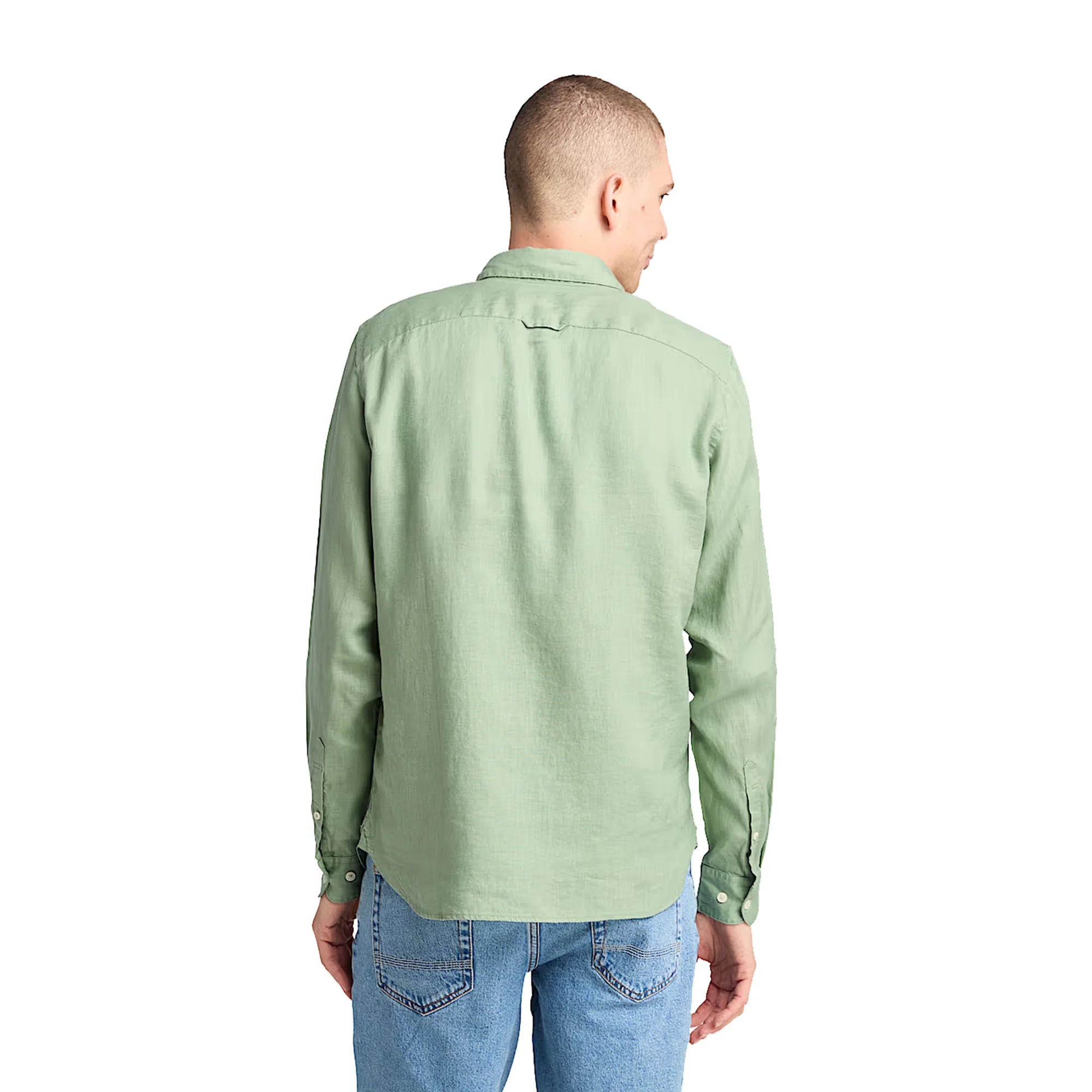 Camicia Uomo in Lino Mill Brook Verde - Image 3