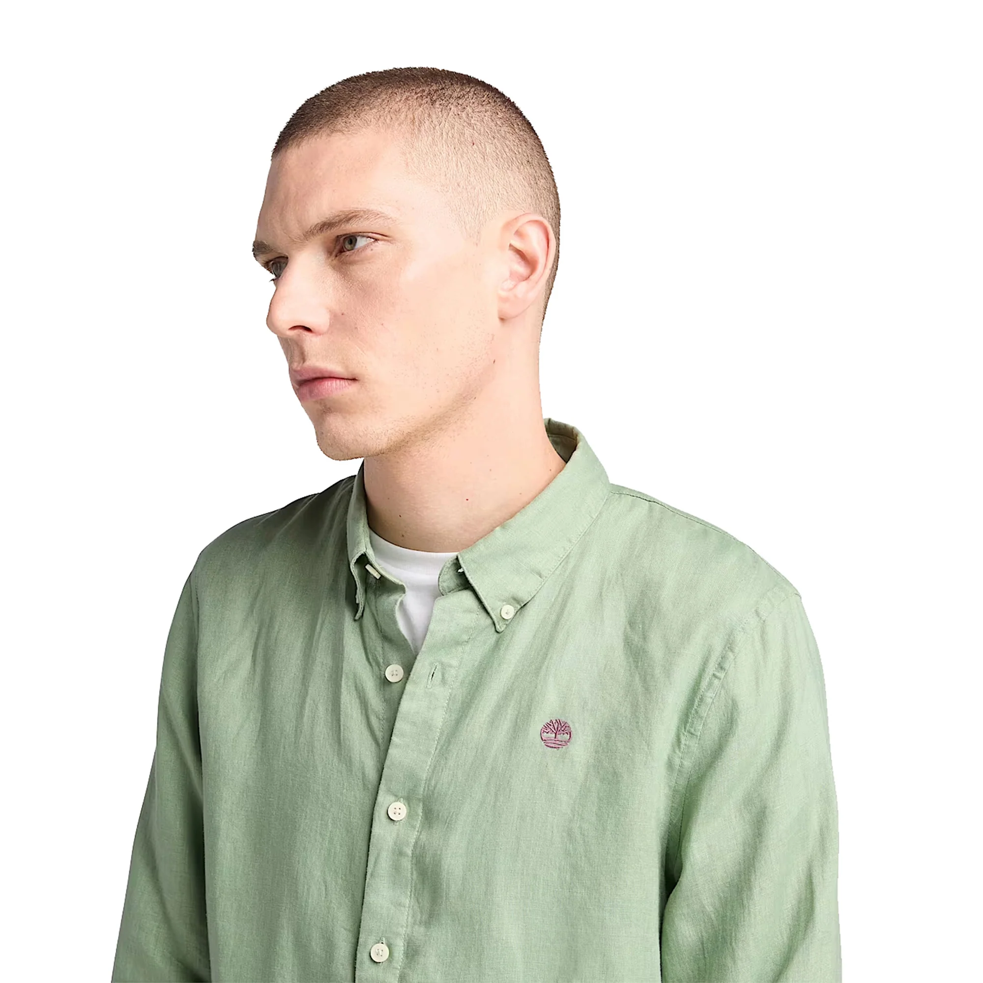 Camicia Uomo in Lino Mill Brook Verde - Image 4