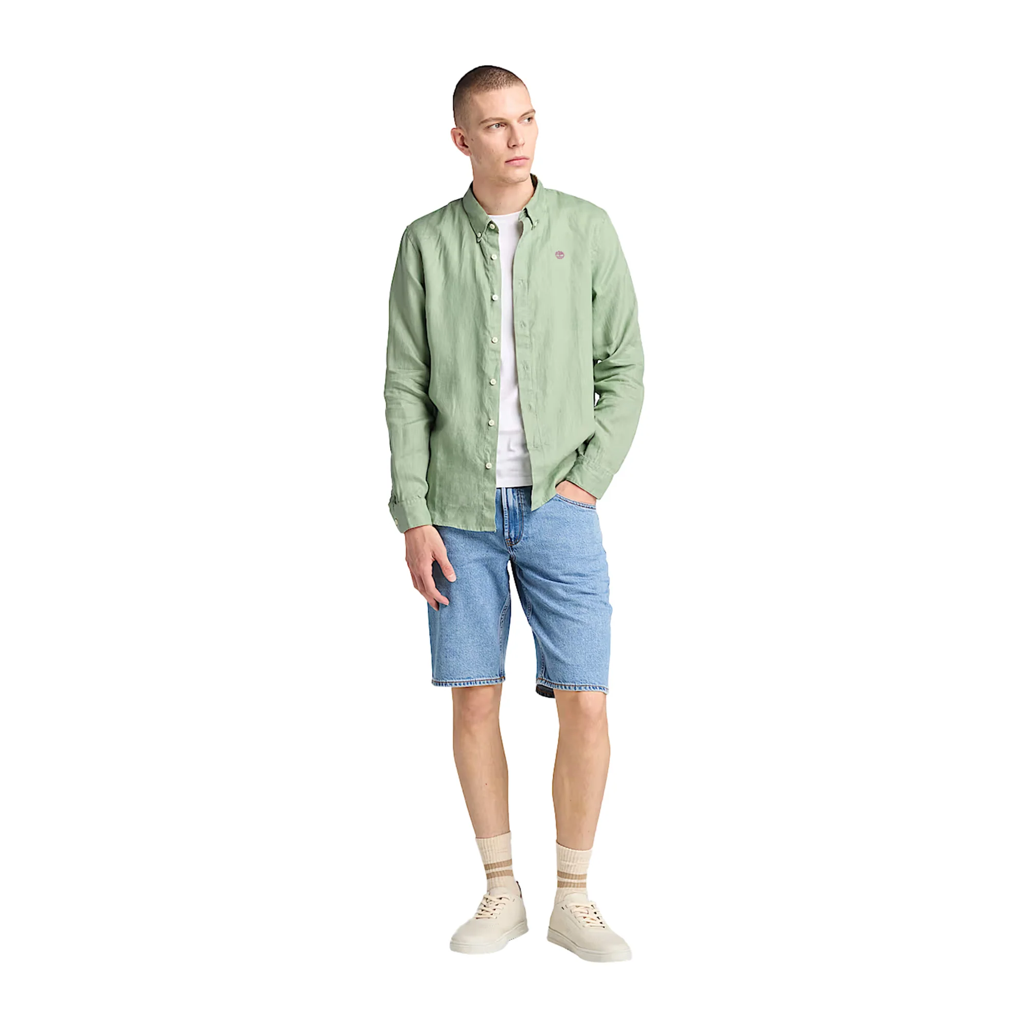 Camicia Uomo in Lino Mill Brook Verde - Image 5