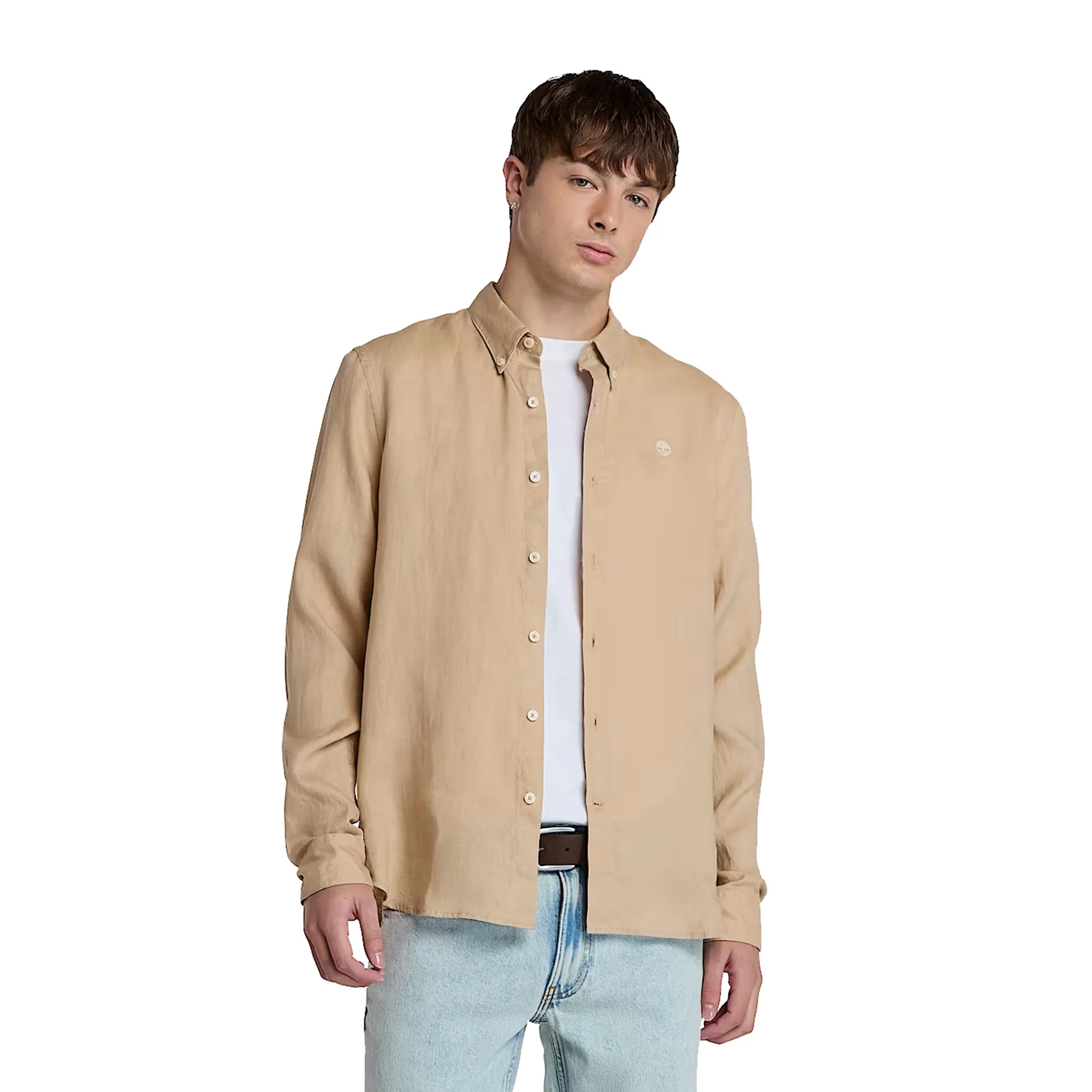 Camicia Uomo in Lino Mill Brook Beige - Image 2