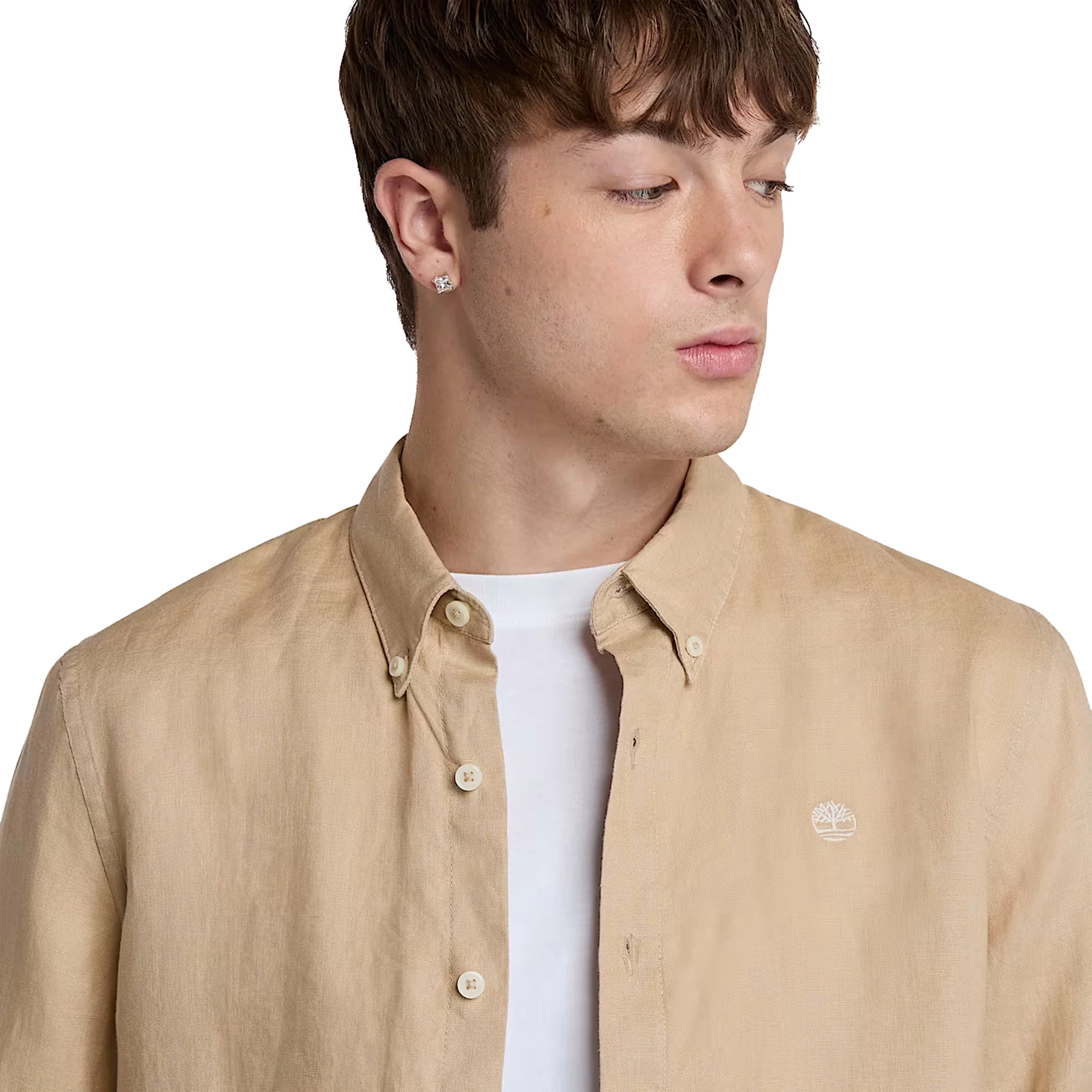 Camicia Uomo in Lino Mill Brook Beige - Image 3