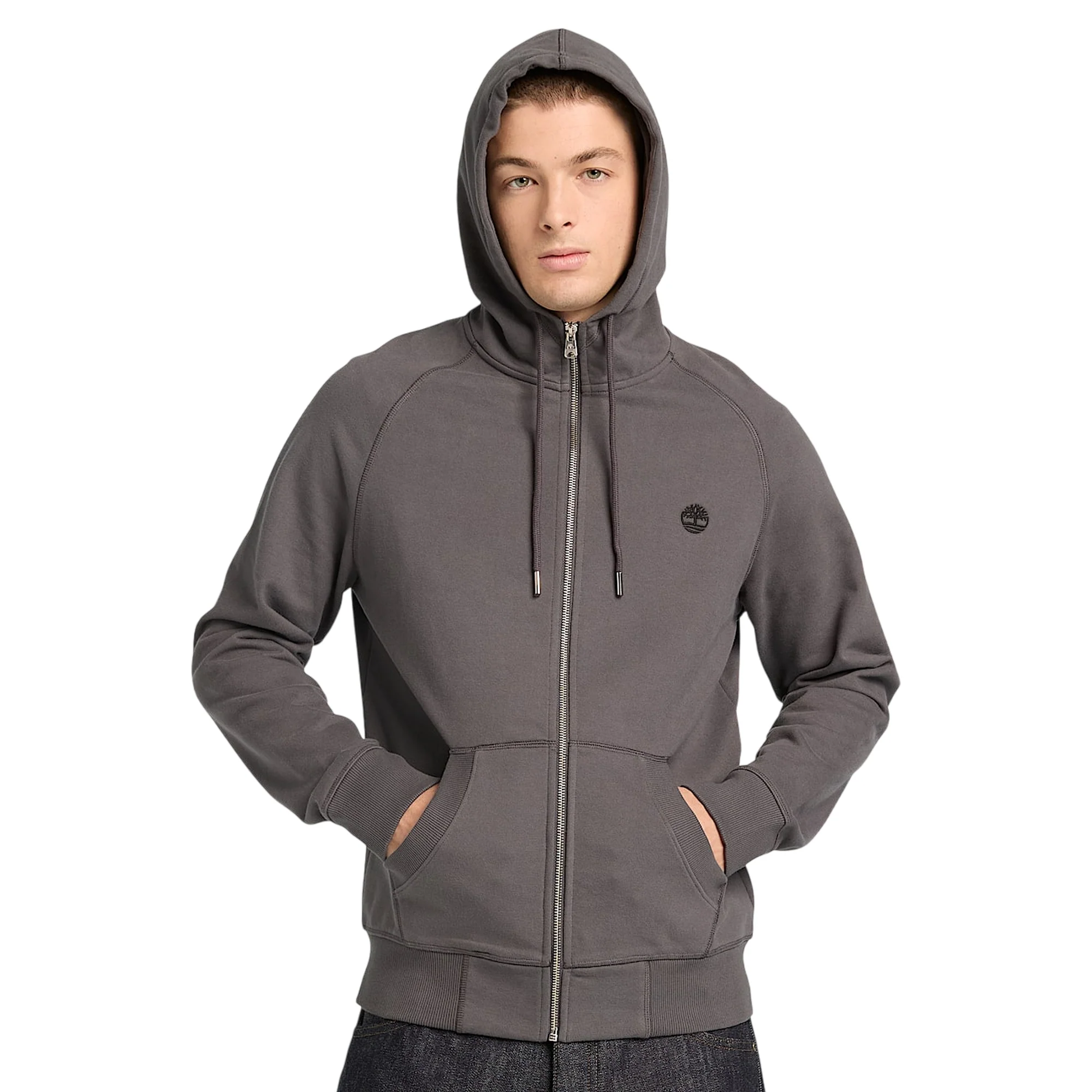 Felpa Exeter River da Uomo con zip grigia