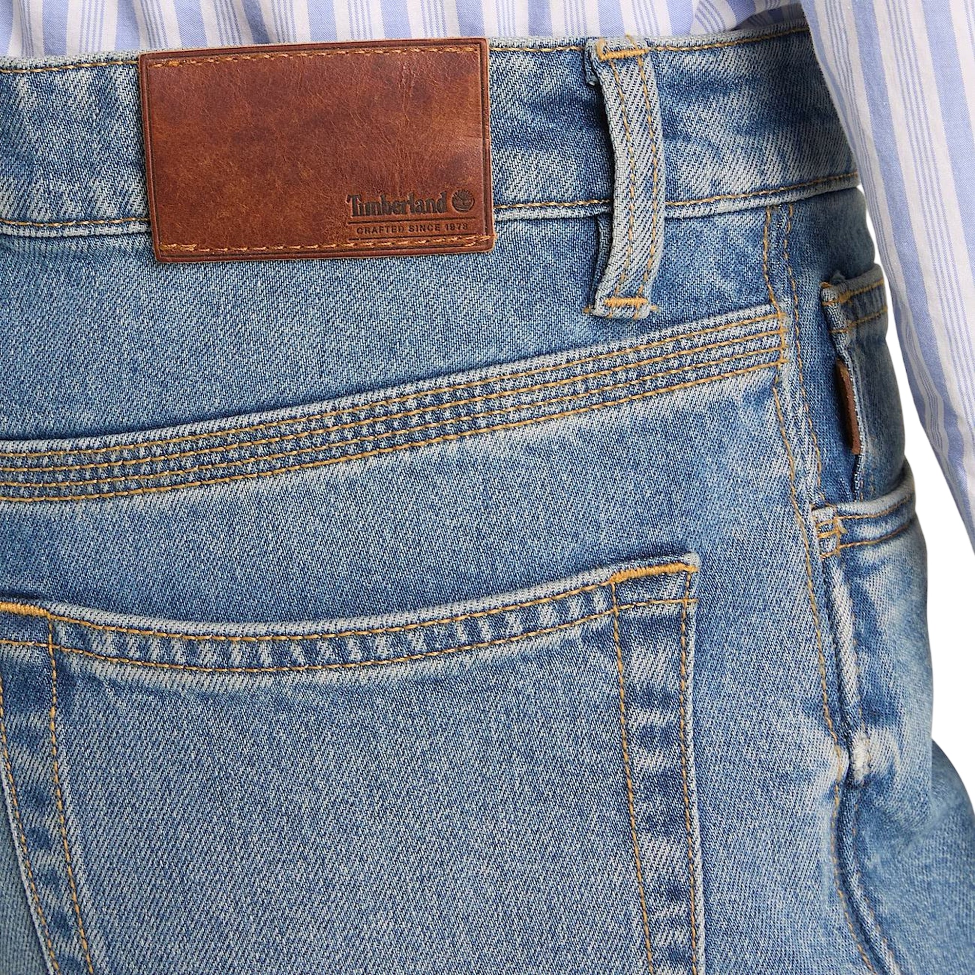 Pantaloni in denim a gamba dritta in blu chiaro - Image 3