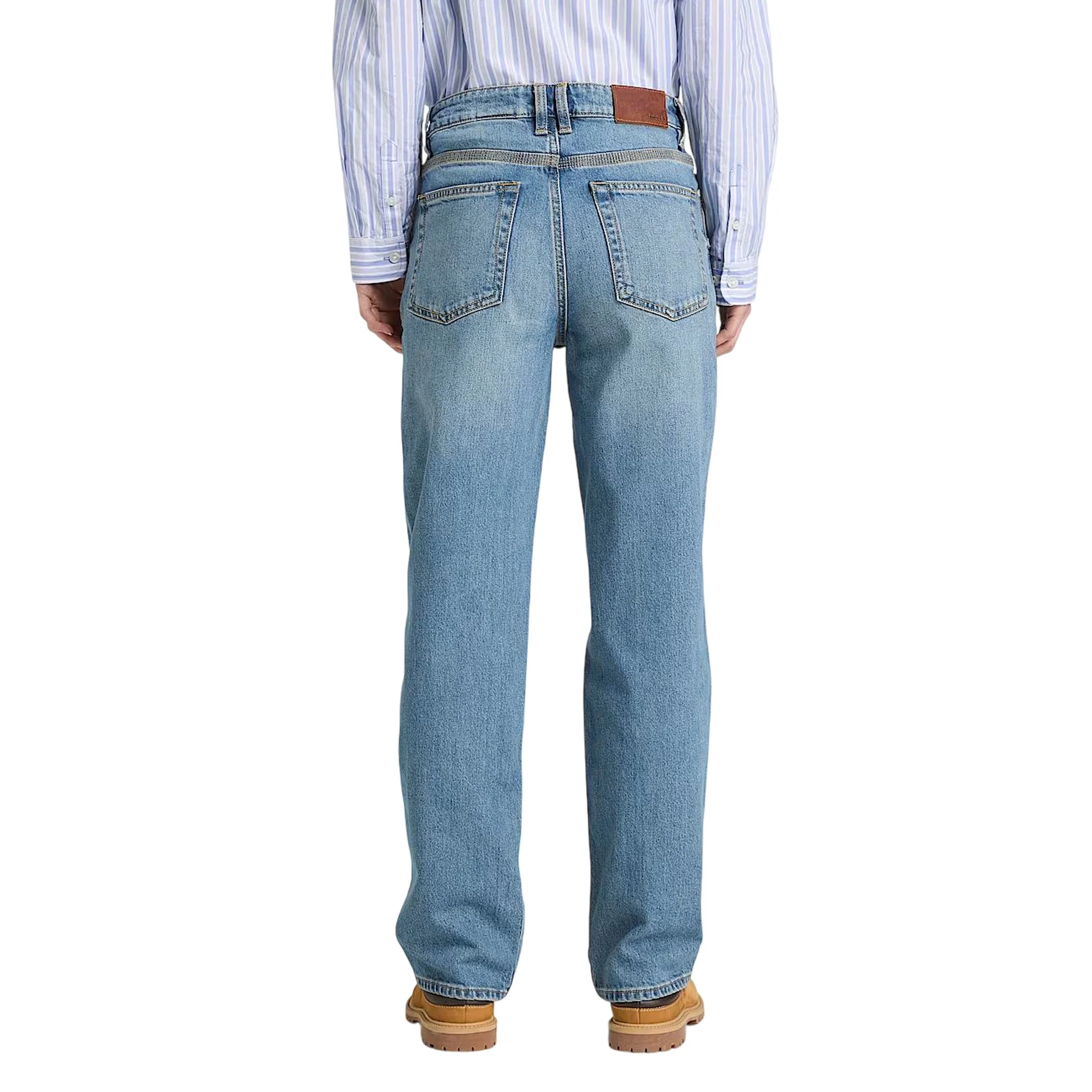 Pantaloni in denim a gamba dritta in blu chiaro - Image 4